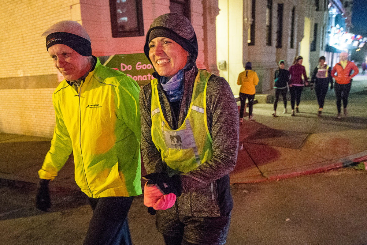 Rich Horgan and Nicole Quinlan recently headed out to train for the upcoming Boston Marathon. Quinlan is running her first marathon to raise funds for Dana-Farber.