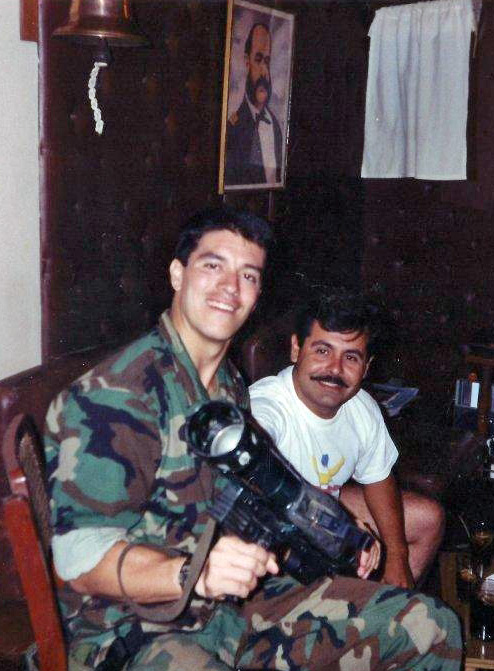 Gabriel Gomez (left) with a Peruvian special forces officer. Gomez served as a Navy SEAL.