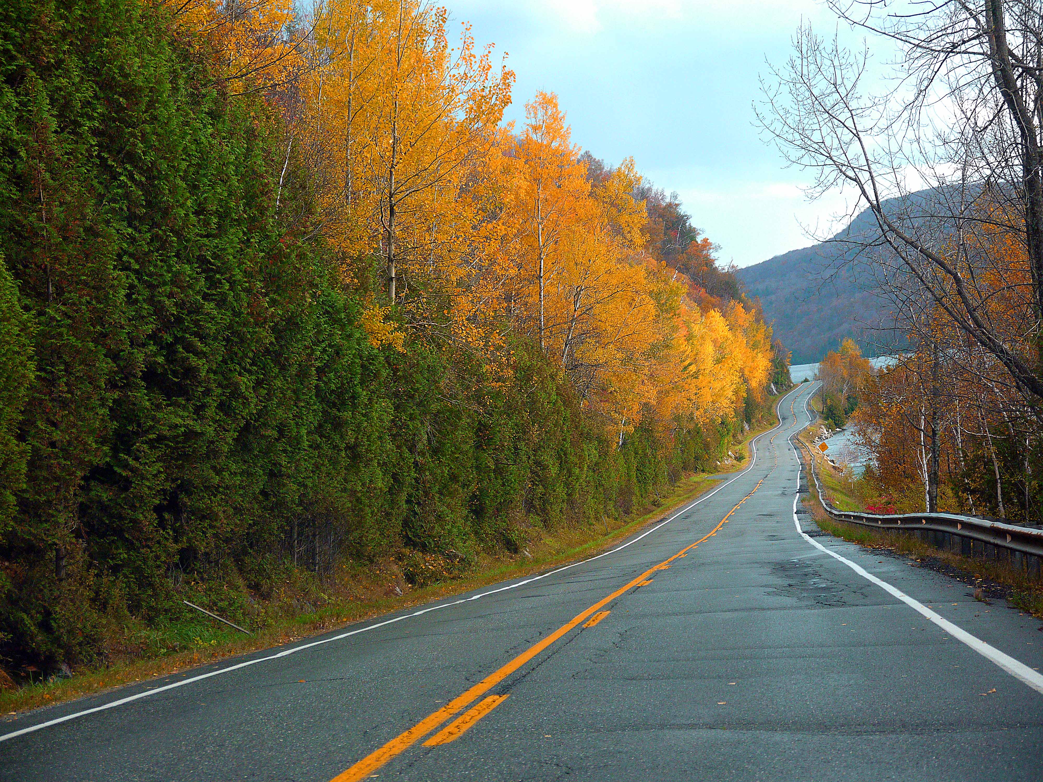 A stretch of Route 12 follows the Connecticut River in New Hampshire.