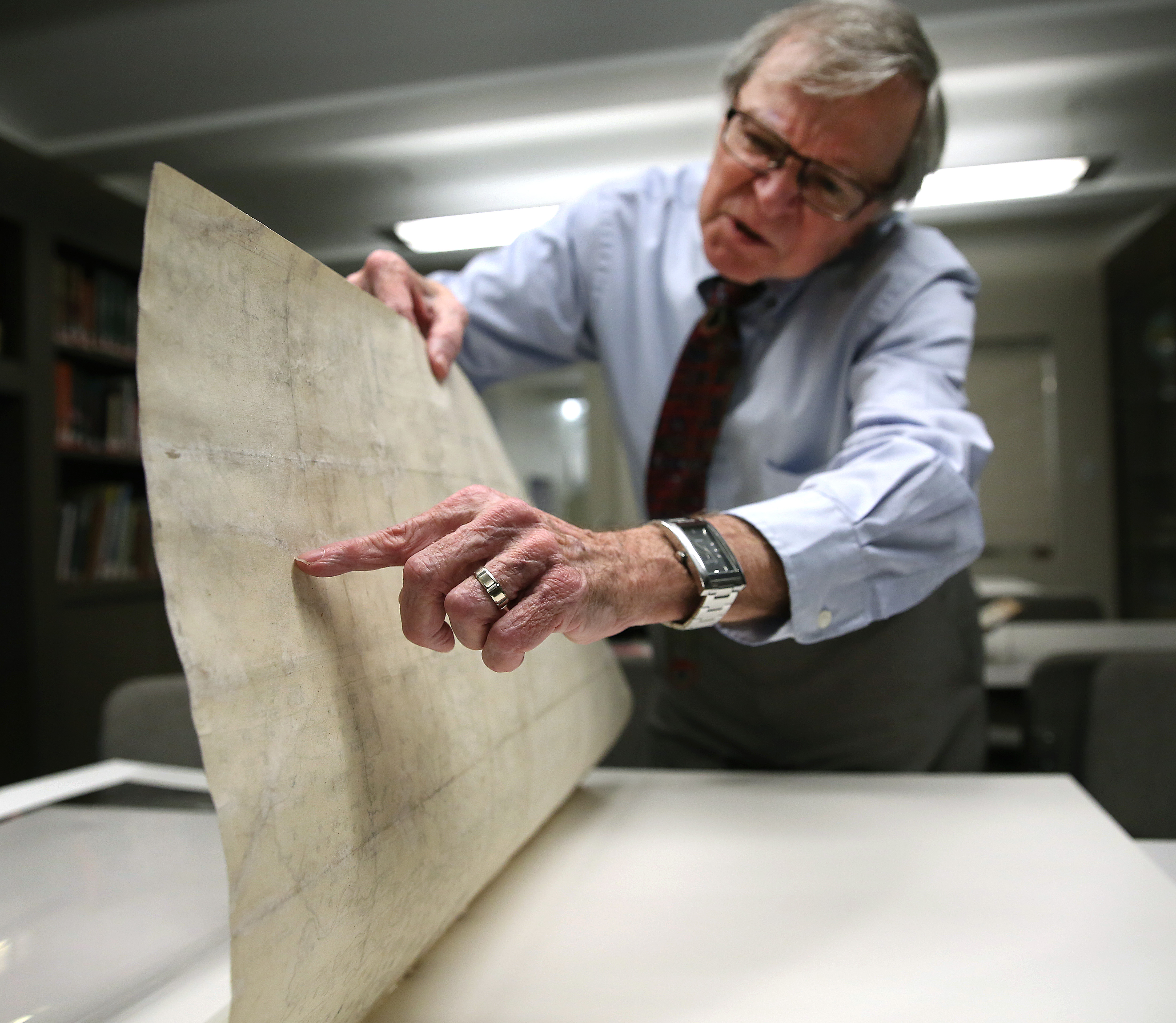 Ronald Grim pointed out a repair to the map, on the back side.