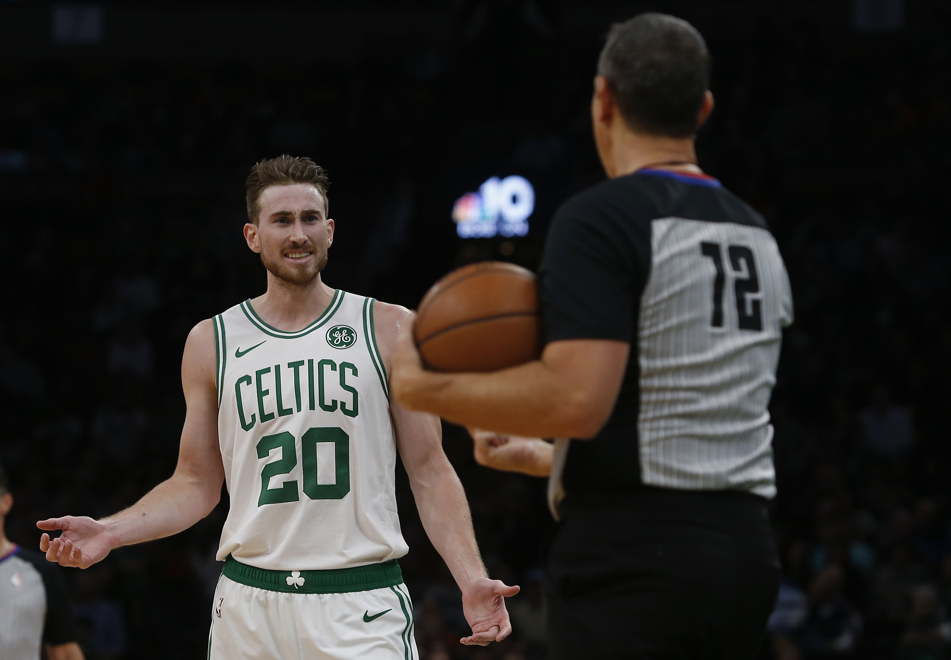 Gordon Hayward reacts to a foul called in the second quarter.