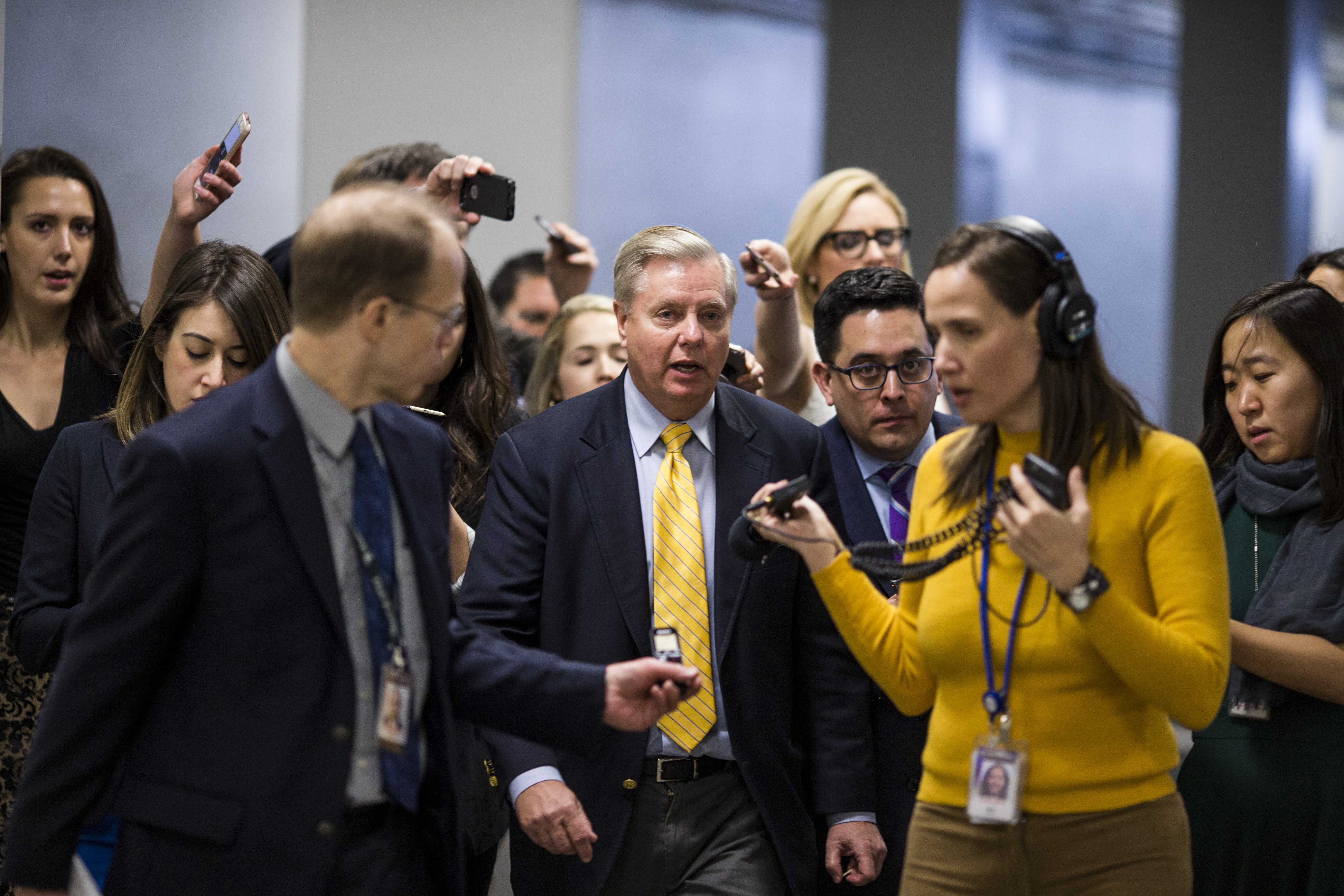 Senator Lindsey Graham (center)