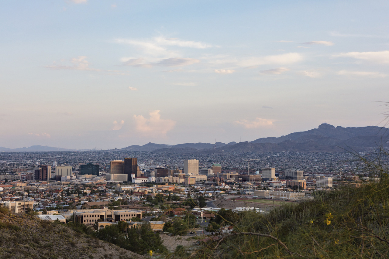 People from Ciudad Juárez (on the horizon) regularly cross into El Paso, seen in the foreground, to shop, work, and go to school.