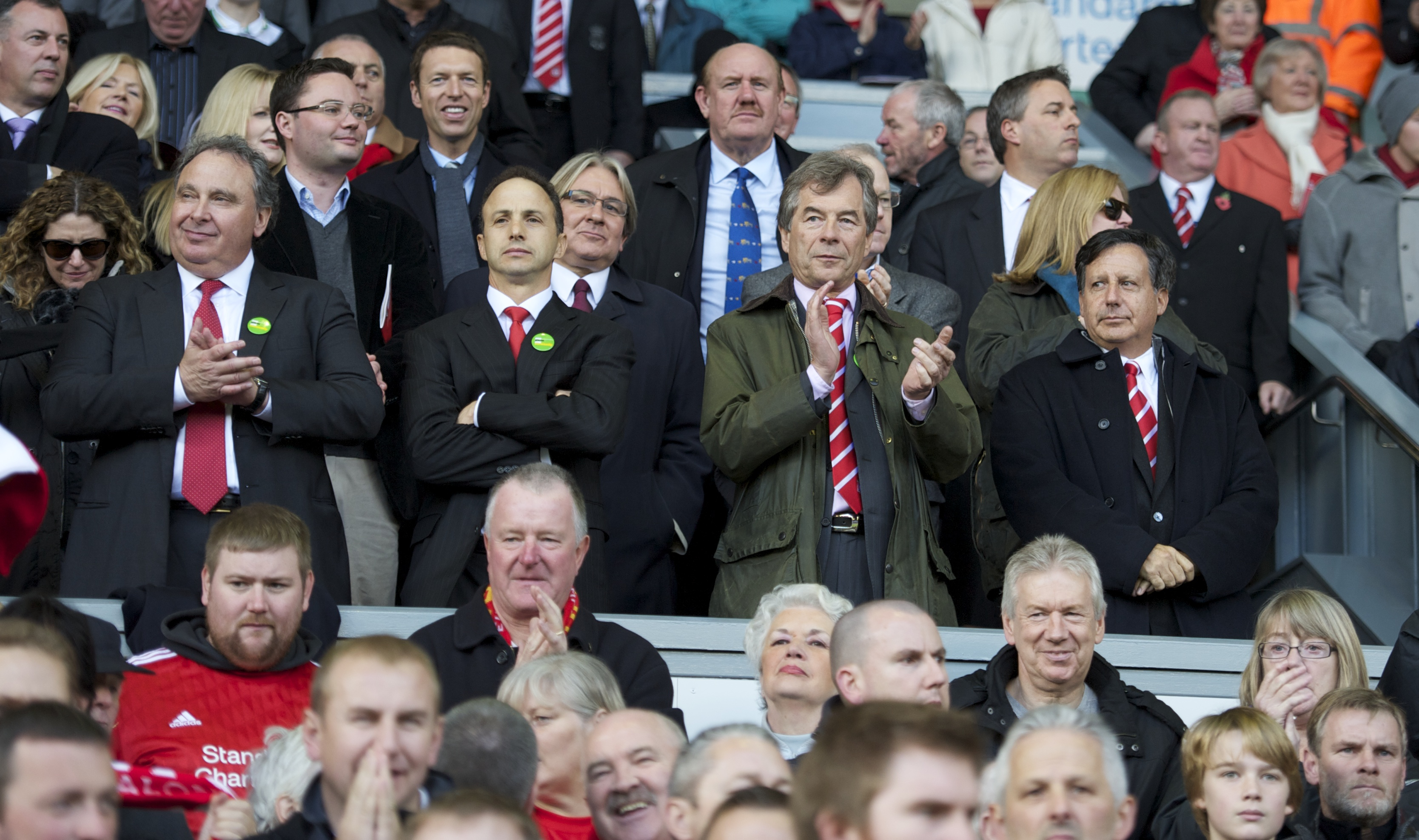 Michael Gordon (second from left), at a Liverpool game in 2010.