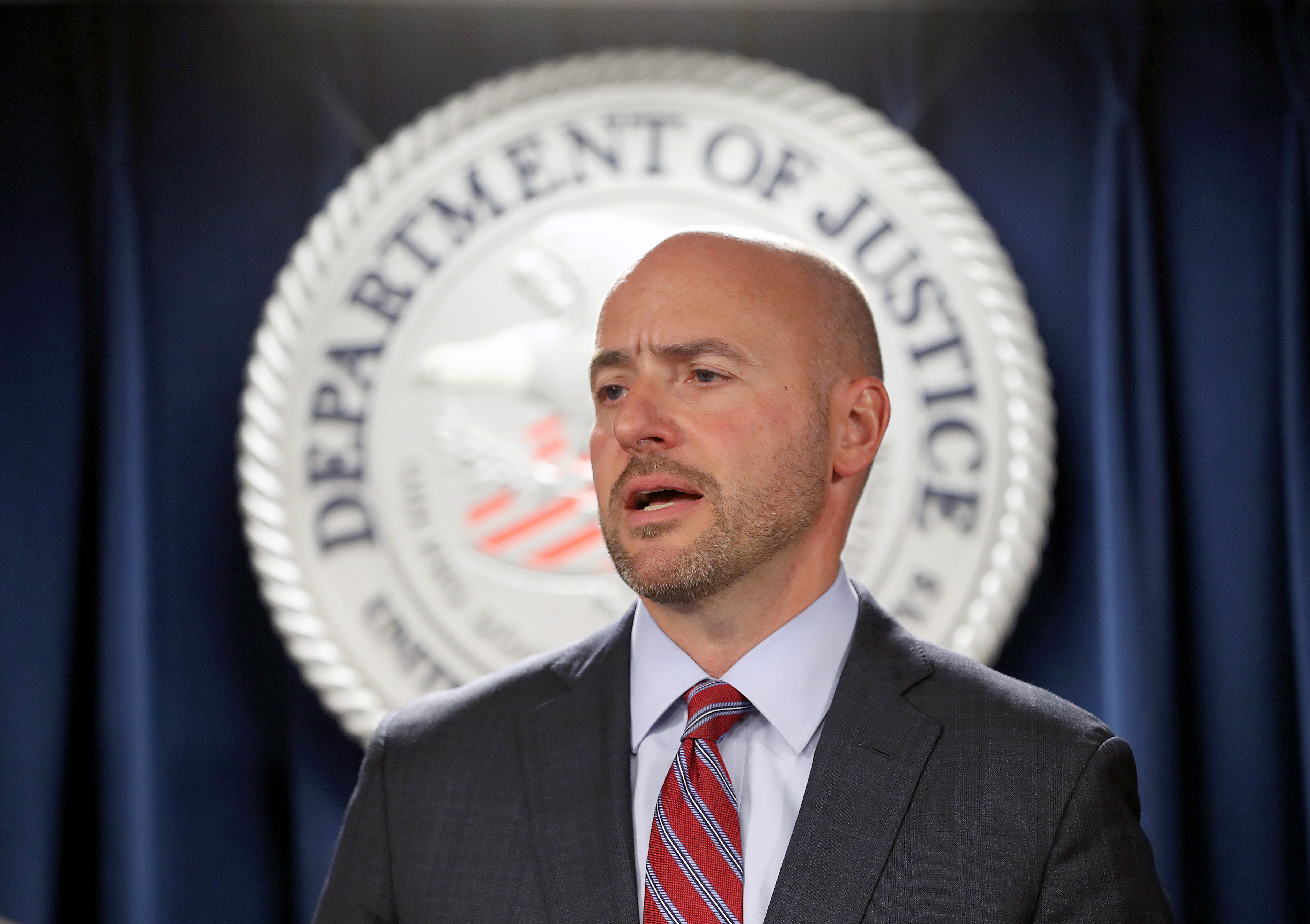 US Attorney for Massachusetts Andrew Lelling spoke Friday about the charges against Correia.