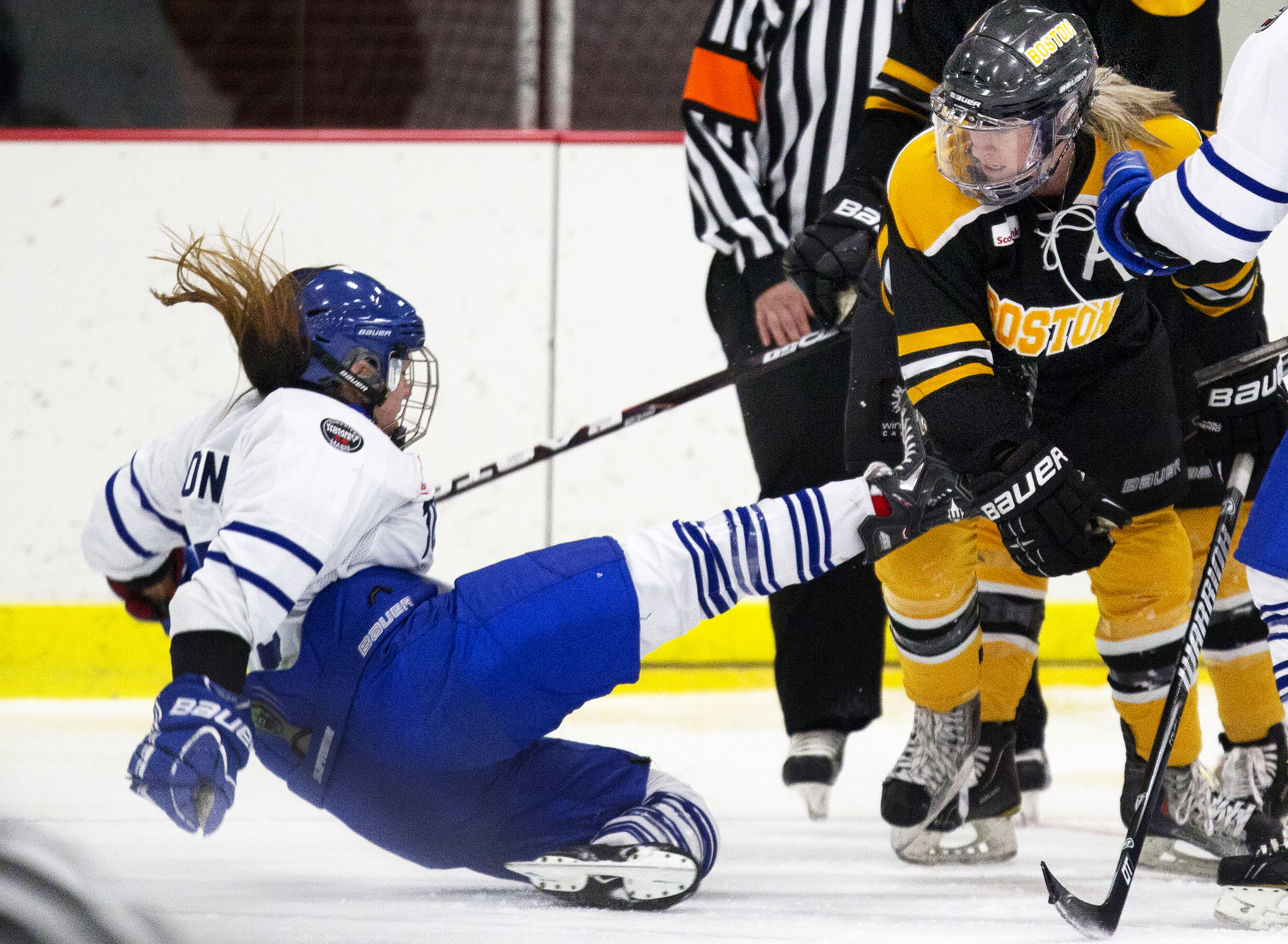 The Boston Blades belong to the Canadian Women’s Hockey League. Launched in 2010, the team will play at the Clark Athletic Center Rink at UMass Boston. Average attendance for last season’s games at the team’s previous home, Lawler Rink in North Andover, was 250.