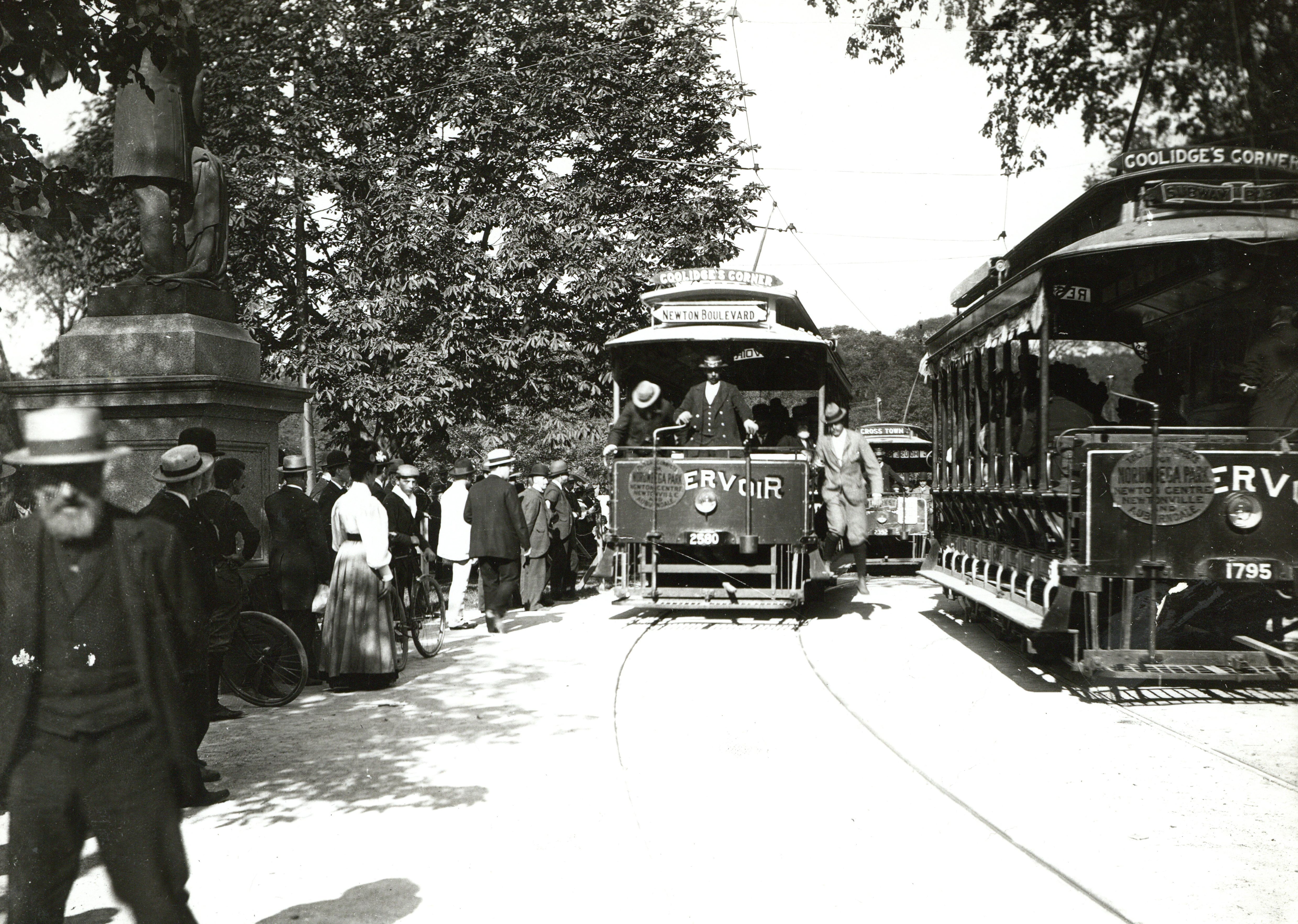 Opening Day for the Boston subway, at the Public Garden entrance, in September 1897.