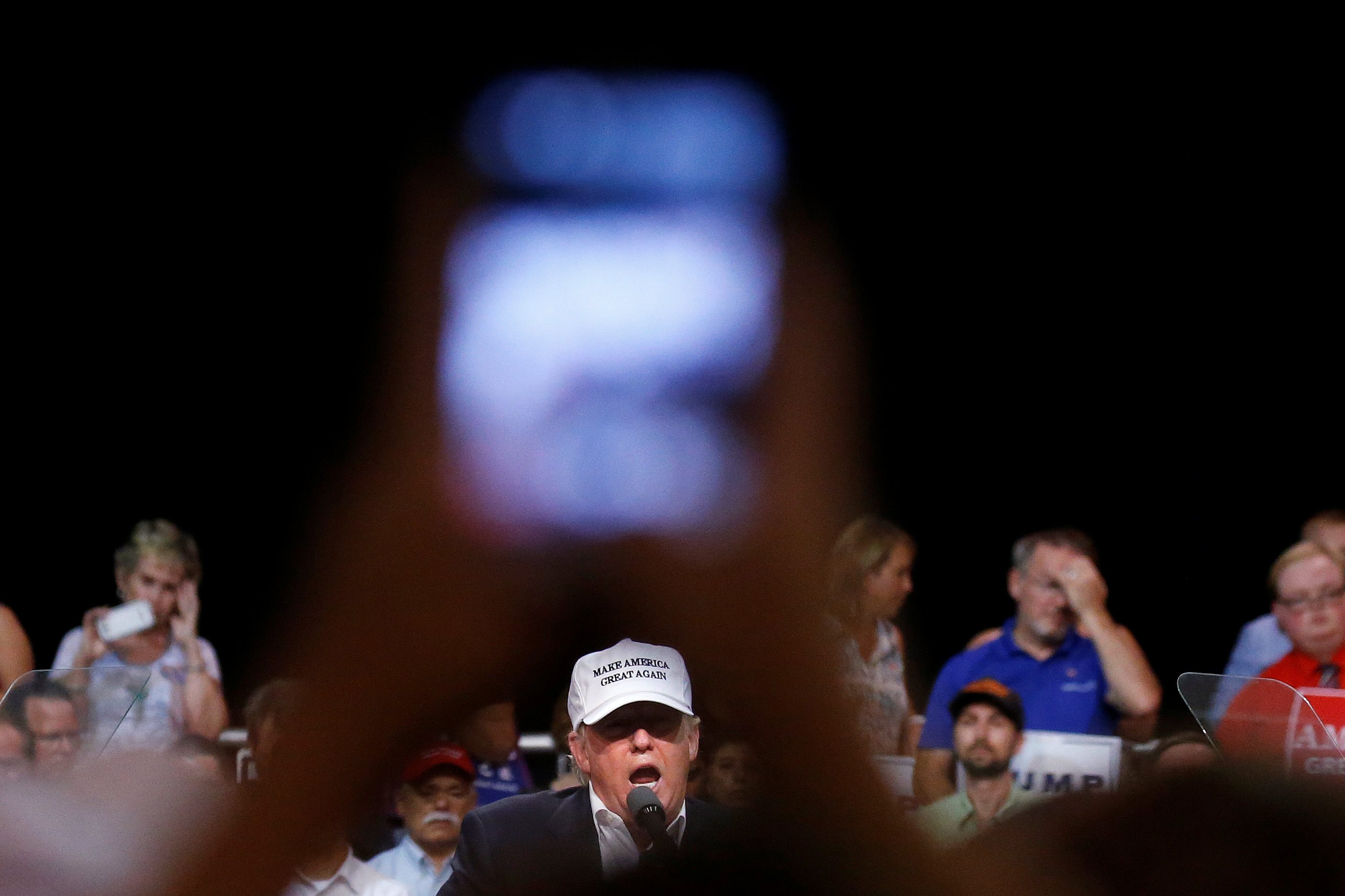Trump spoke to supporters Friday in Dimondale, Mich.