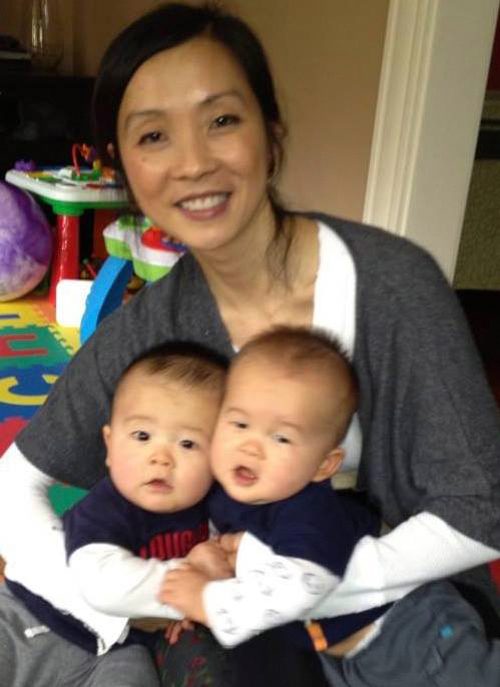 Mei Jones with her boys. She had apparently posted on a blog that she was about to become a single mother.