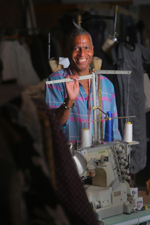 Roger Hinds makes patterns, samples, specs, and small productions, and no one can procure fabric or fasteners faster than the 59-year-old man who operates Hinds Lines & Designs in the South End.