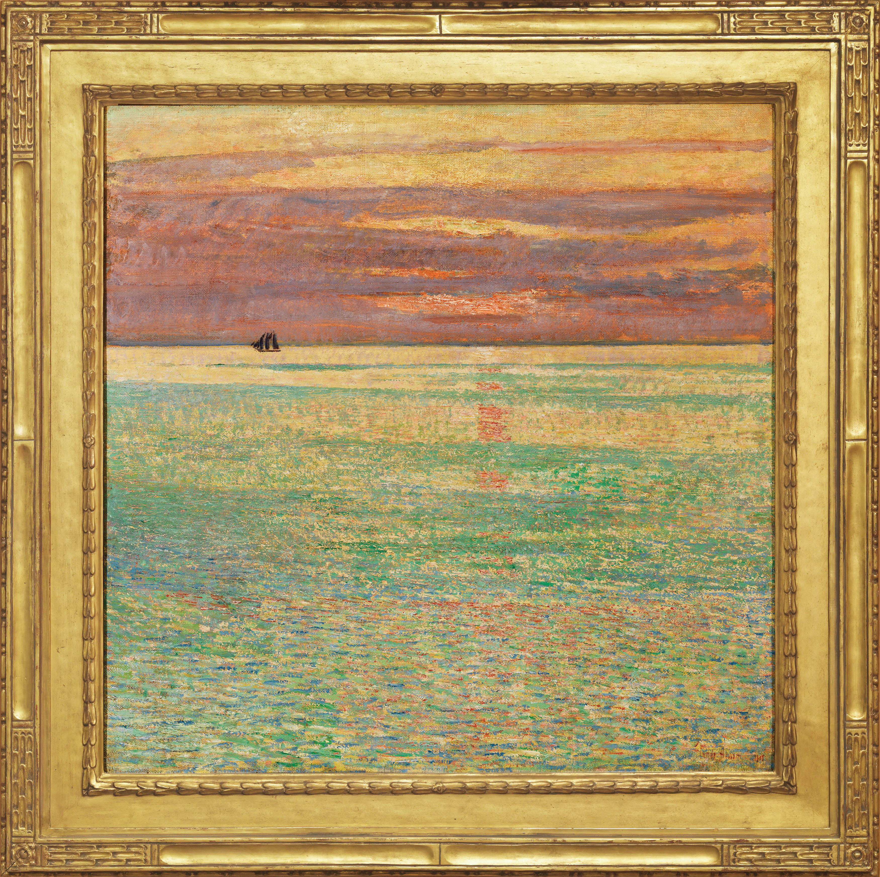 “Sunset at Sea” is part of “American Impressionist: Childe Hassam and the Isles of Shoals” at Peabody Essex Museum.