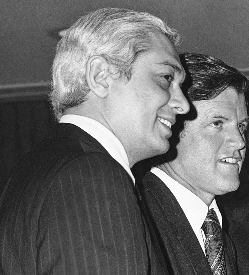 Edmund M. Reggie escorted Edward Kennedy during the senator’s visit to Louisiana for a union conference.