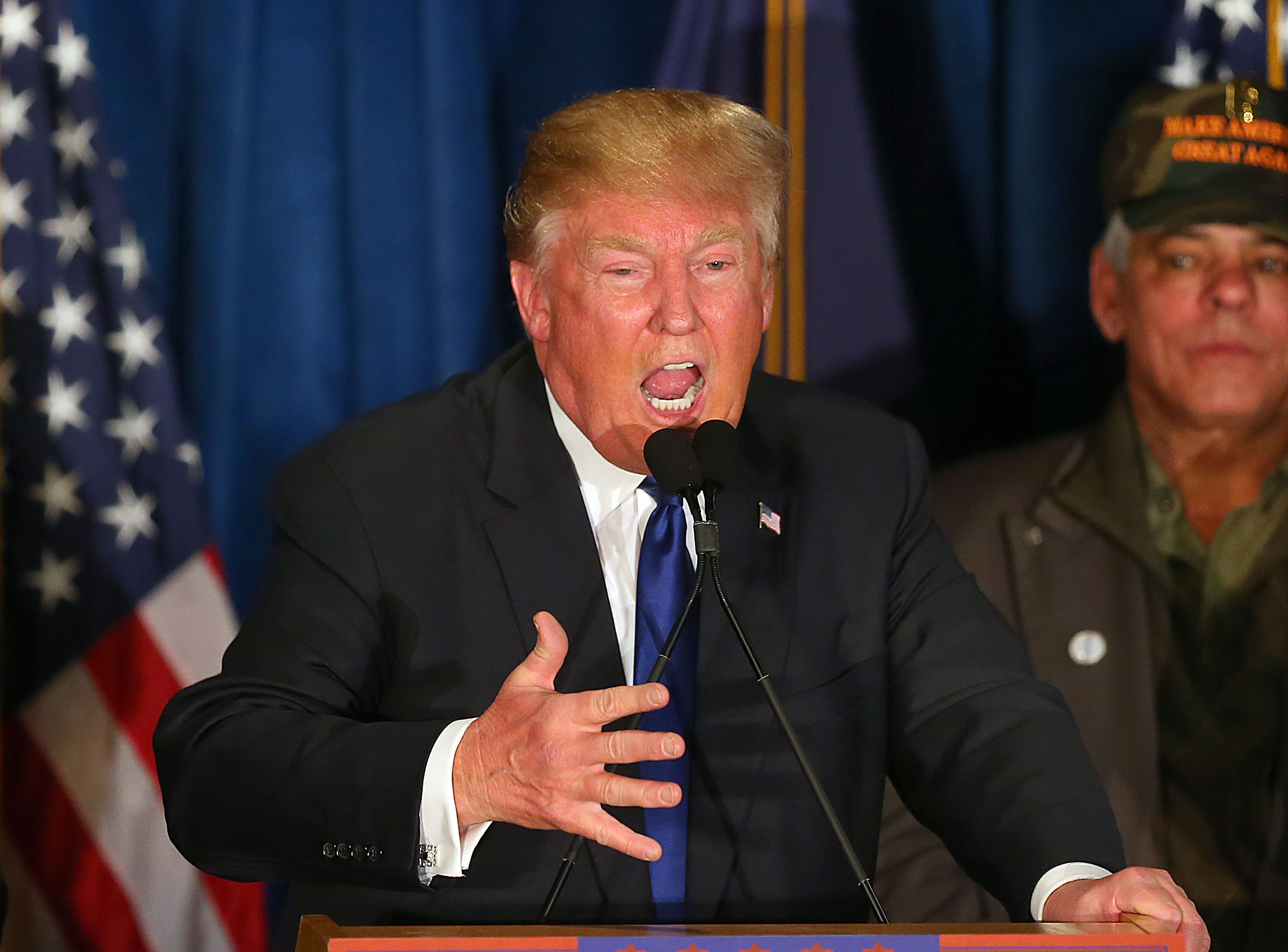 Republican presidential candidate Donald Trump spoke to supporters Tuesday.