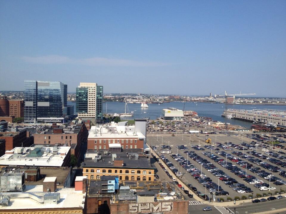View from 315 on A, one of the new apartment buildings in the Seaport District.