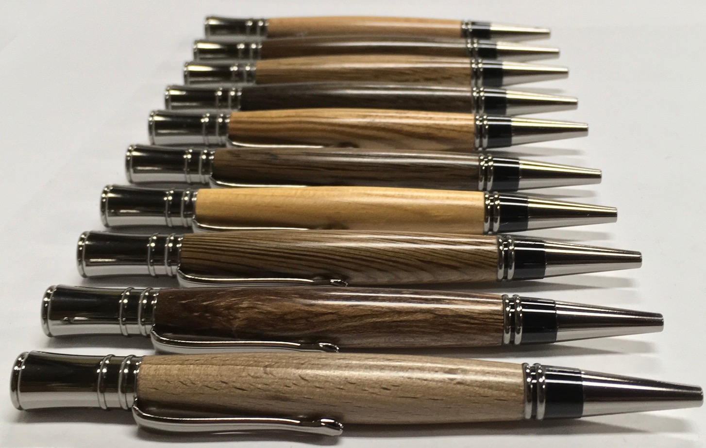 Pens made from different parts of the ship.