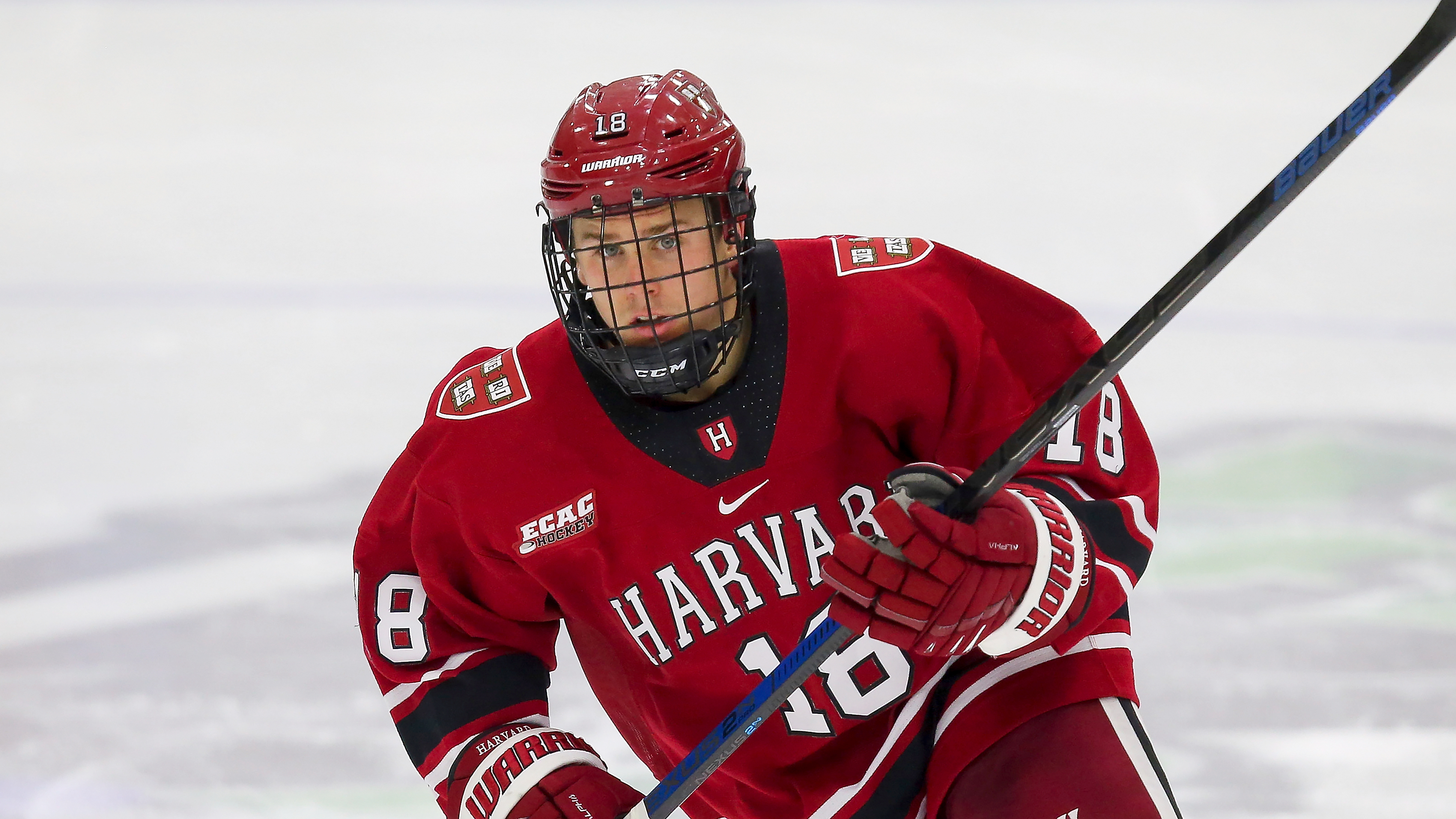 Jack Drury plays hockey at Harvard, just as his father, Ted, did.