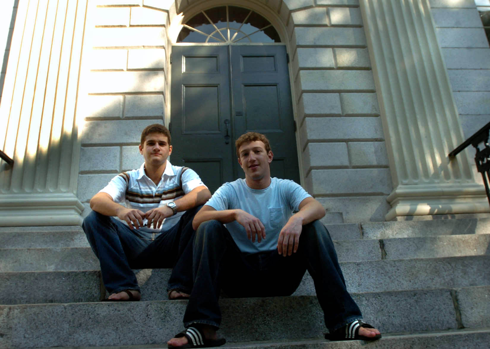 Mark Zuckerberg (at right) with Dustin Moscovitz.