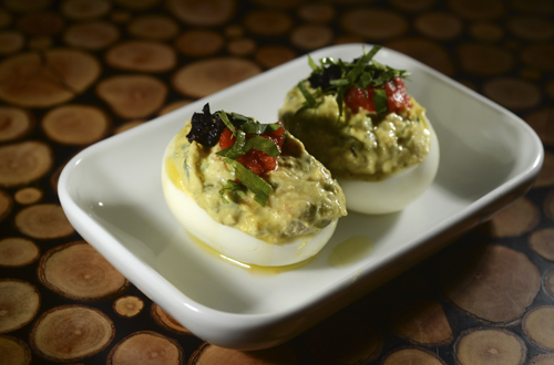 Deviled eggs at Oleana in Cambridge.