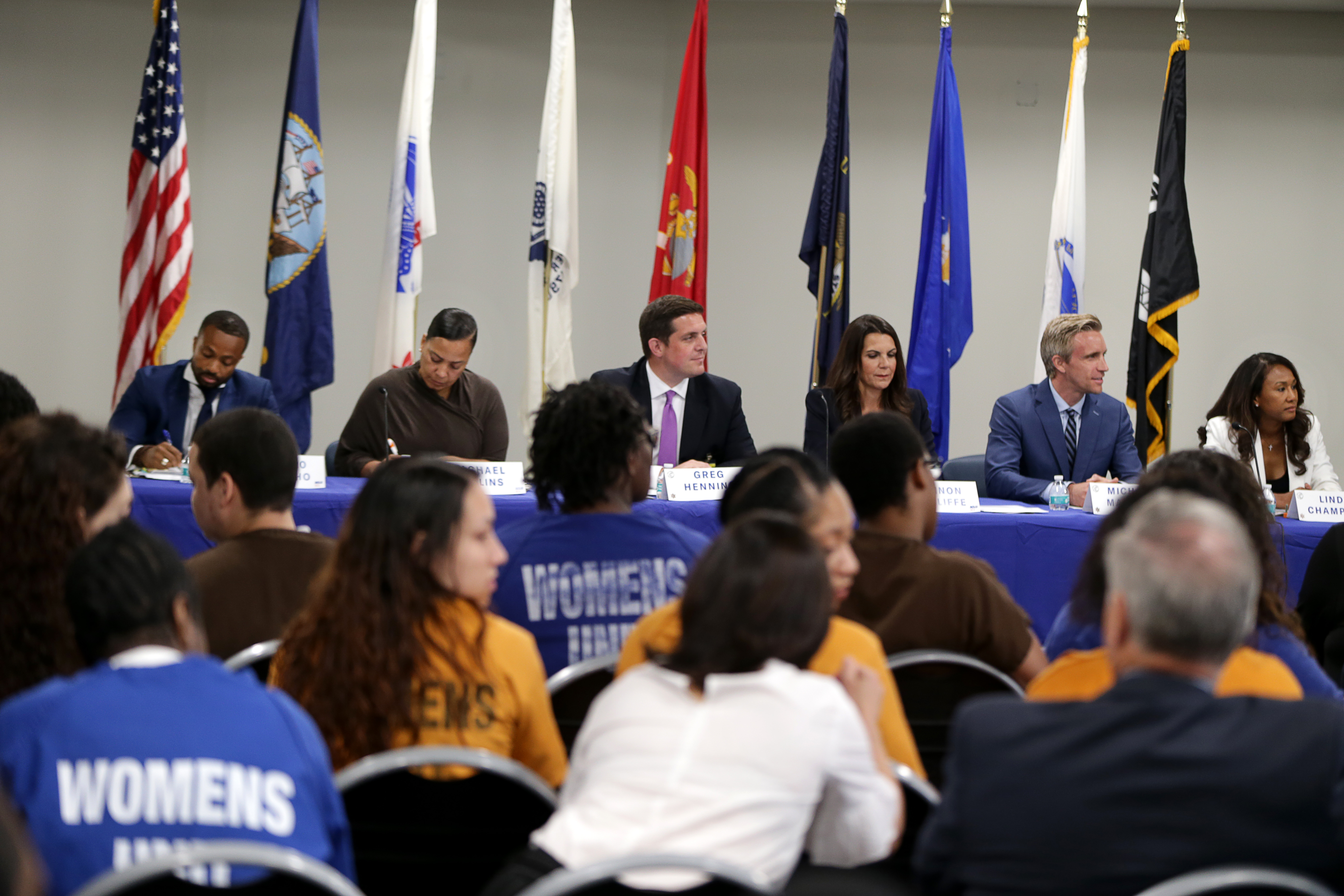 The candidates at the forum.