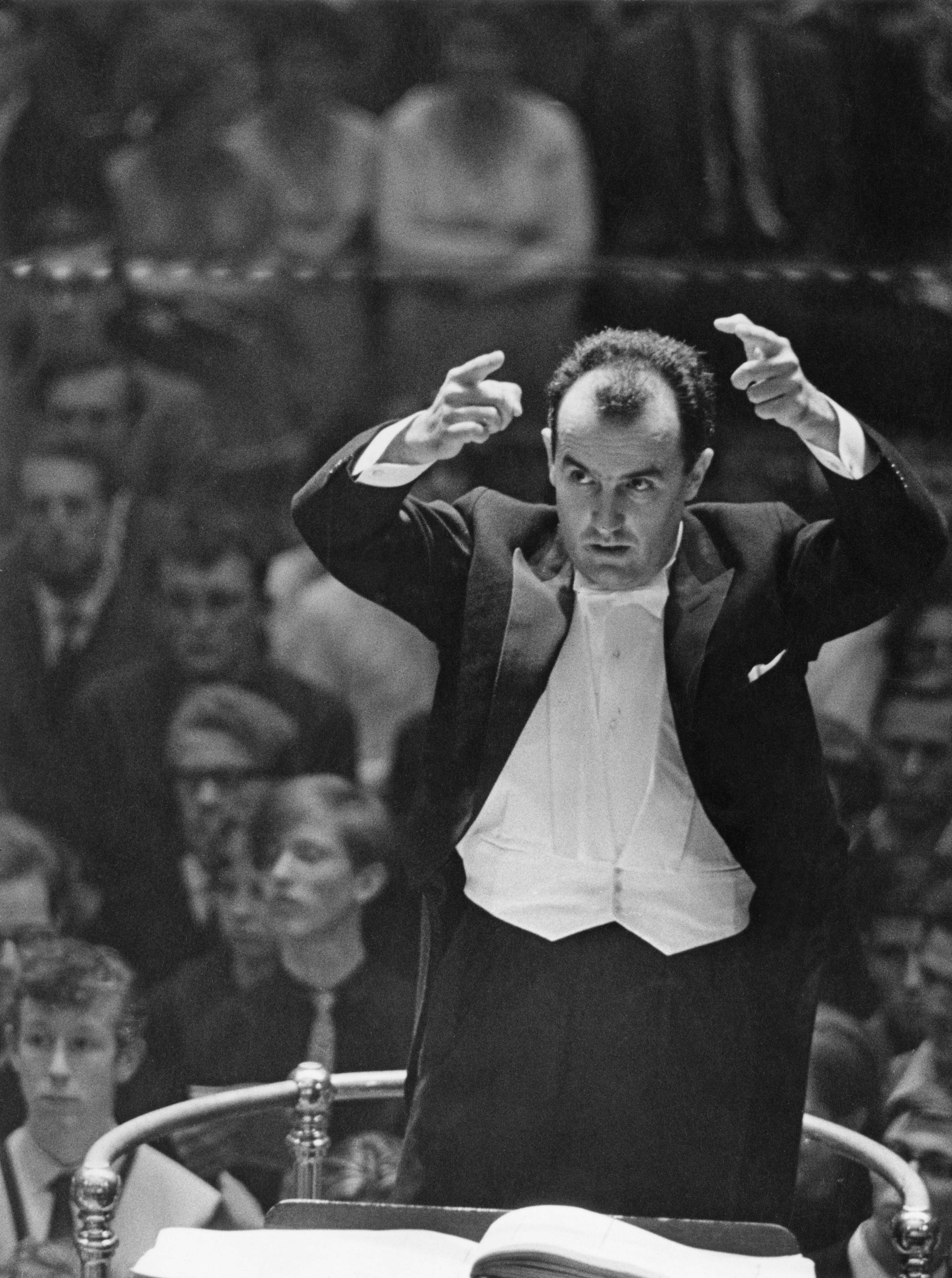 Luigi Nono, pictured conducting the London Symphony Orchestra in 1963.