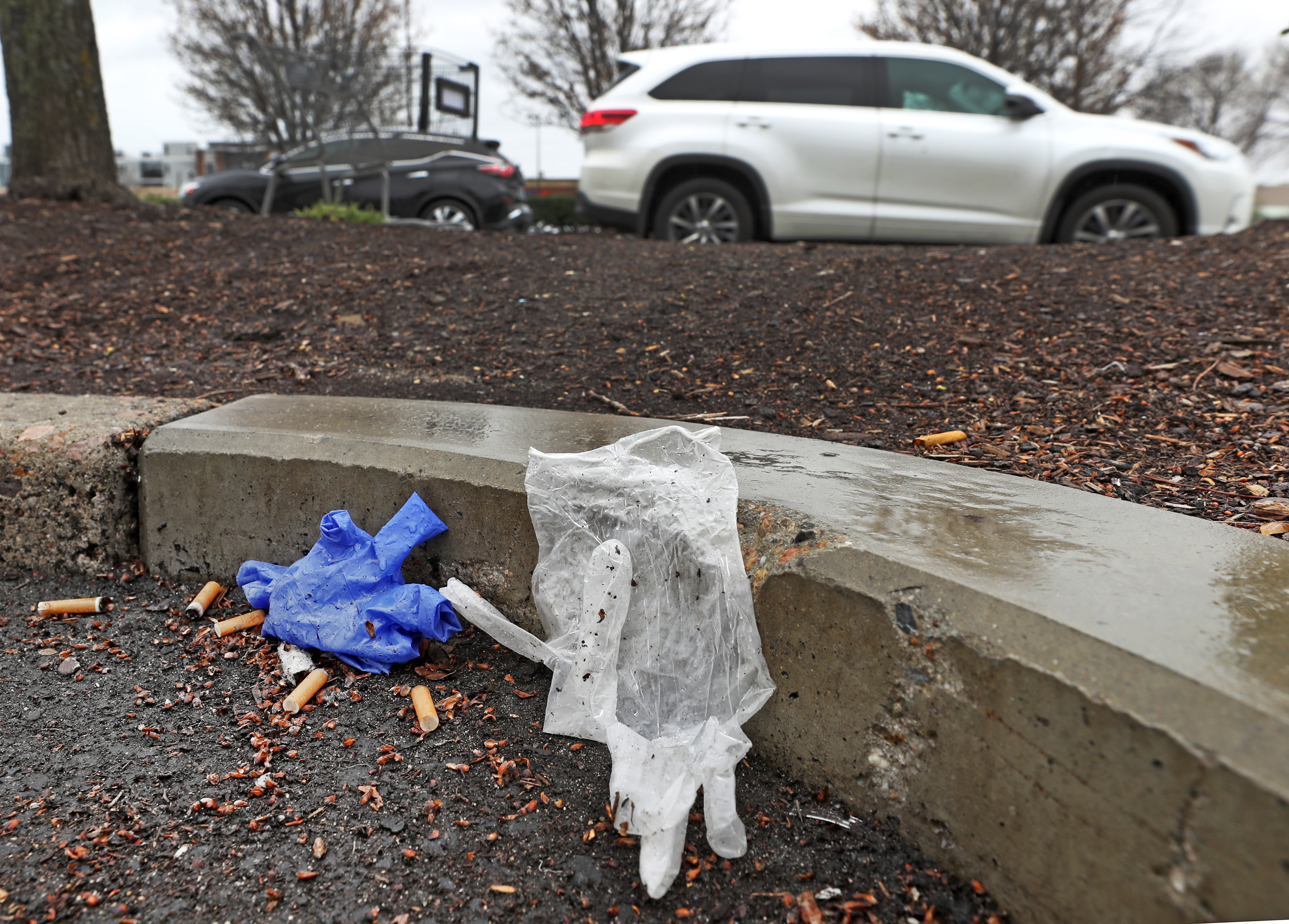 Rubber gloves were discarded throughout the greater Boston area.
