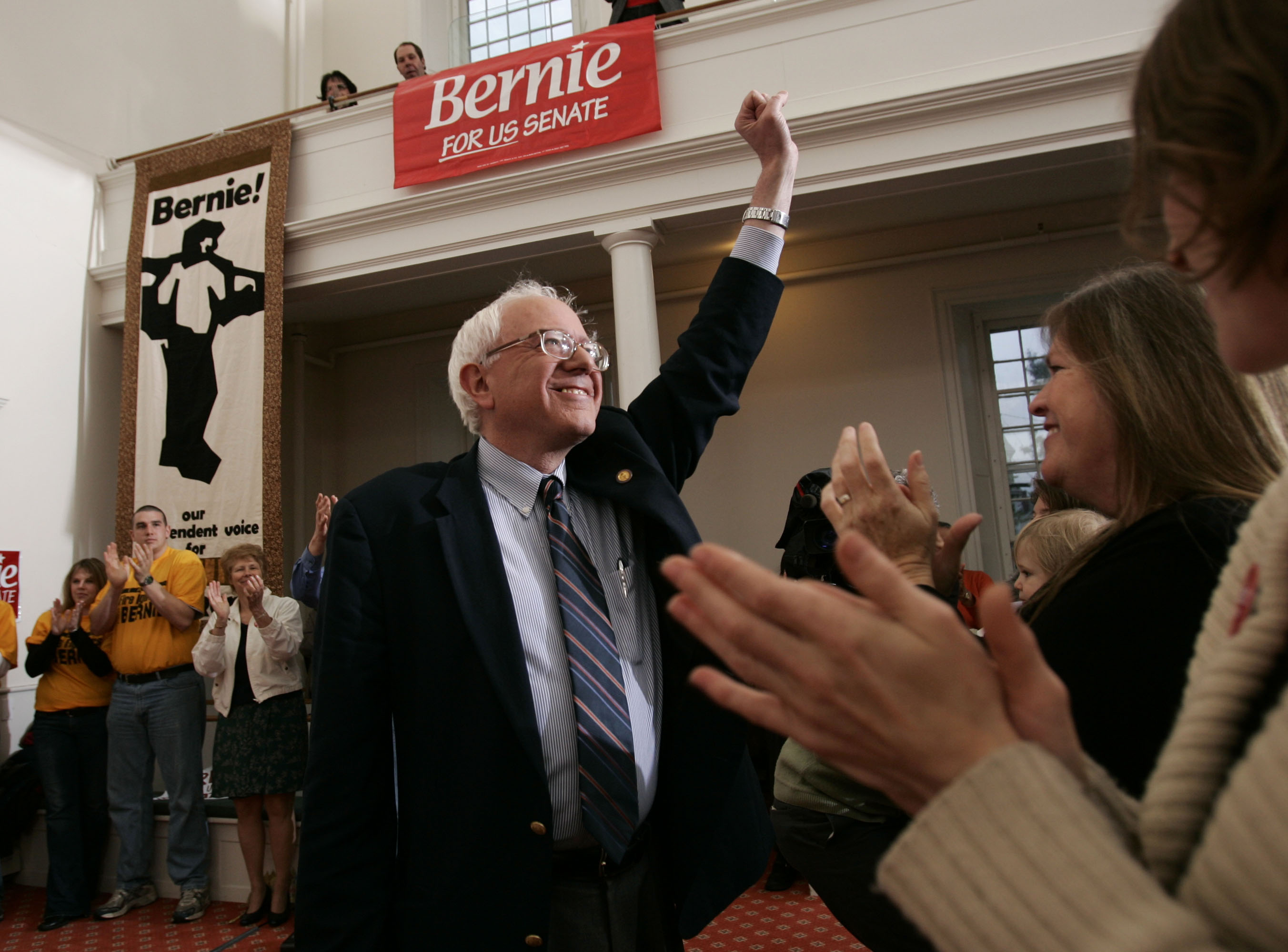 Bernie Sanders announced his candidacy for the US Senate in May 2006 at the Unitarian Church in Burlington, Vt.