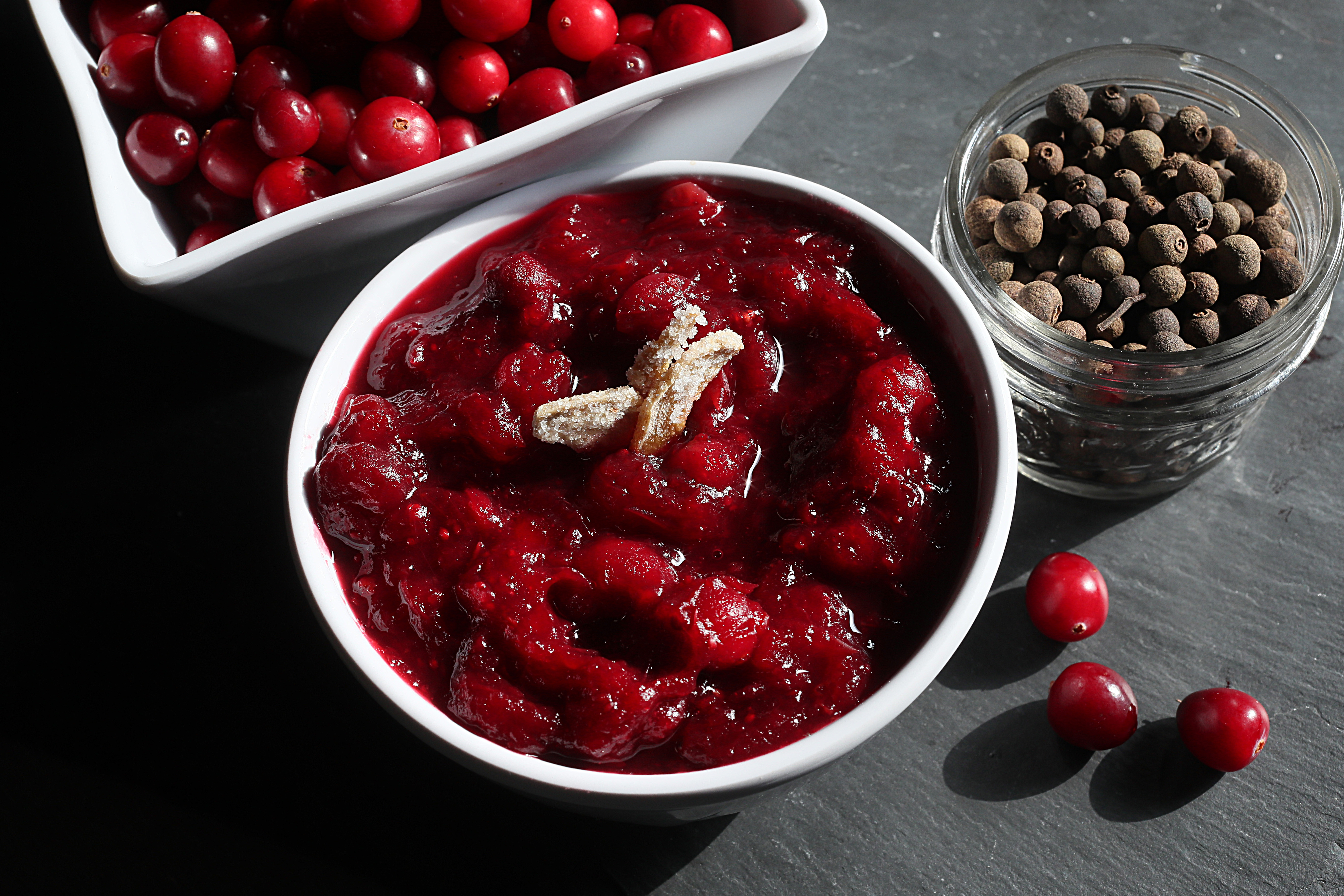 Volante Farms Executive Chef Todd Heberlein makes cranberry chutney at the farmstand, with his homegrown ginger.