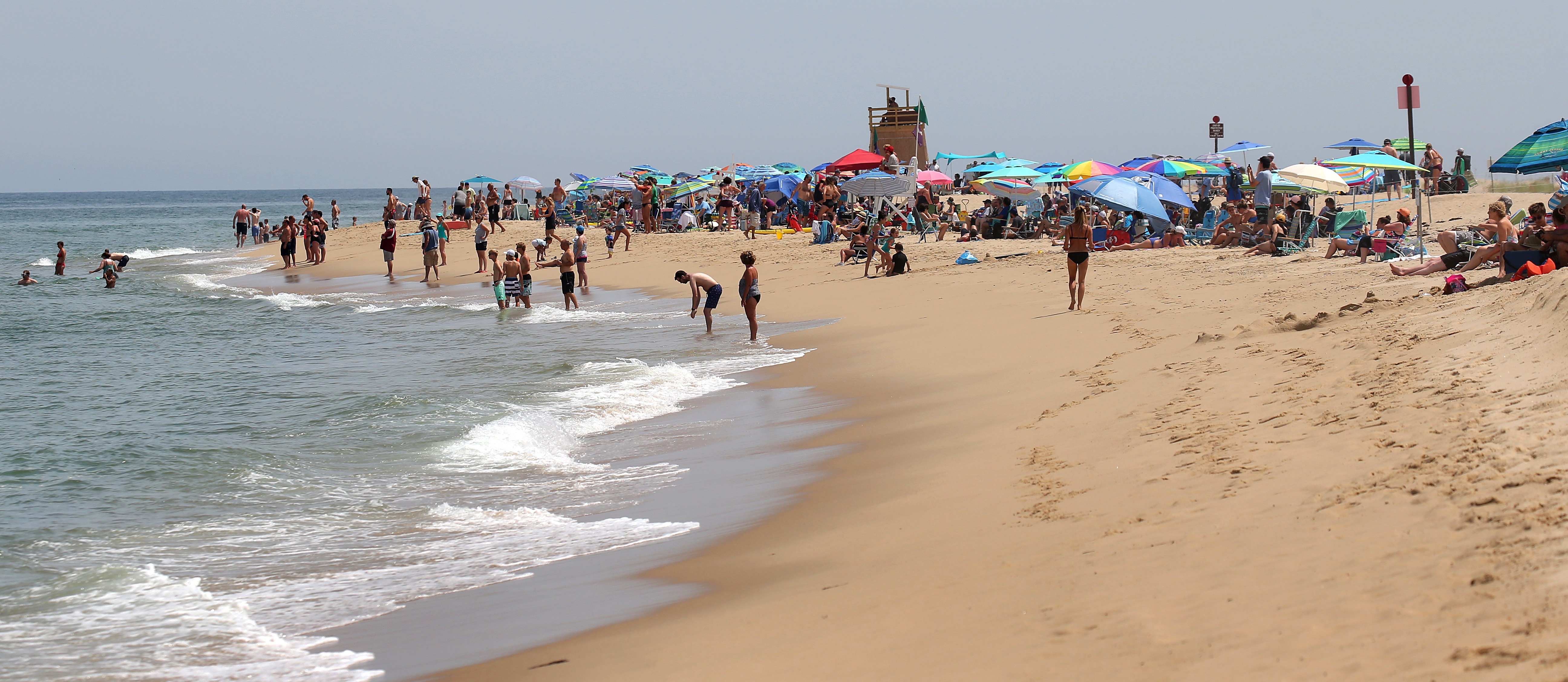 Few people were in the water at Head of the Meadow Beach in Truro.