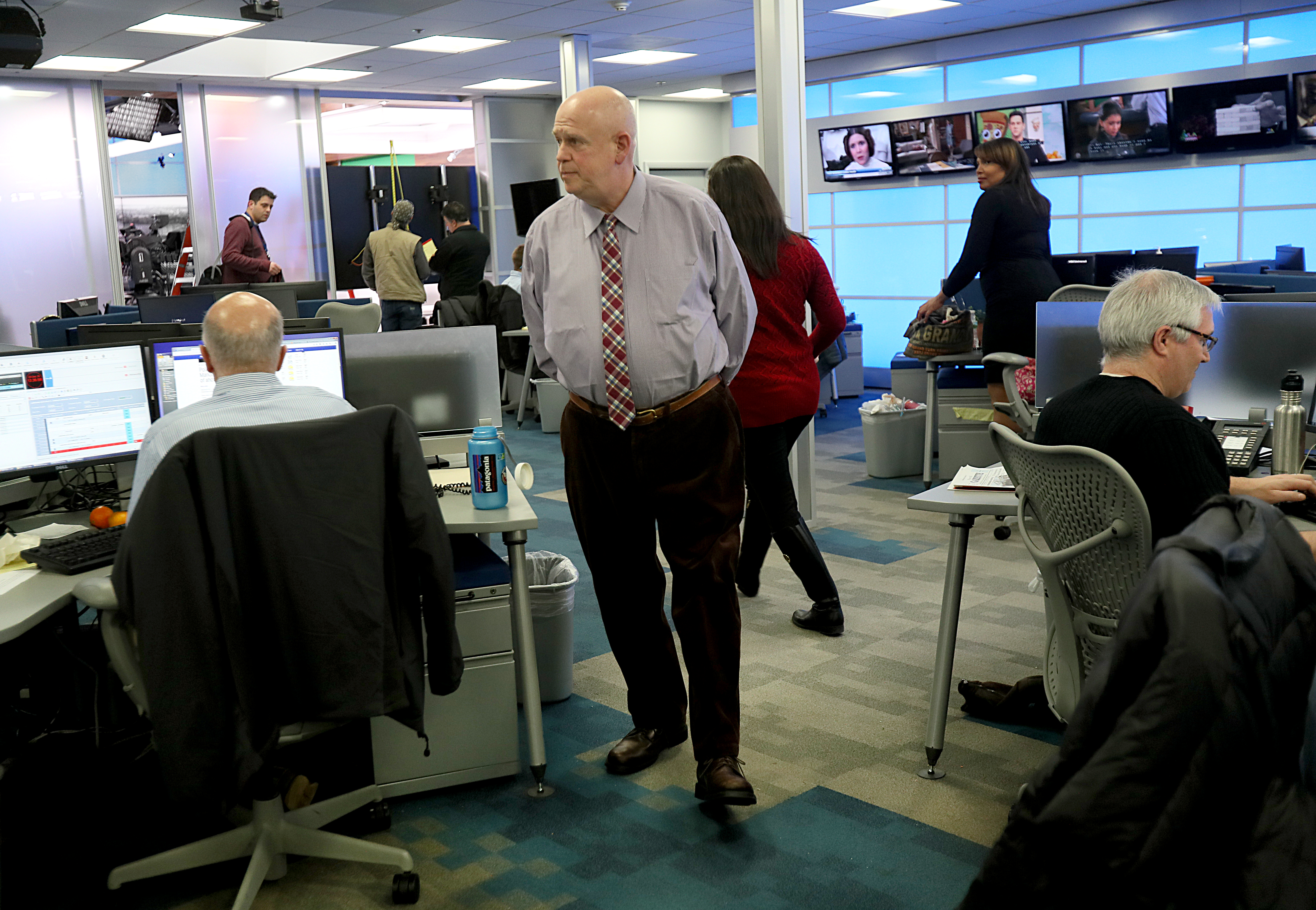 “It’s all hands on deck,” said Kenny Plotnik, in charge of the news operation at NBC Boston, as he gave a tour.