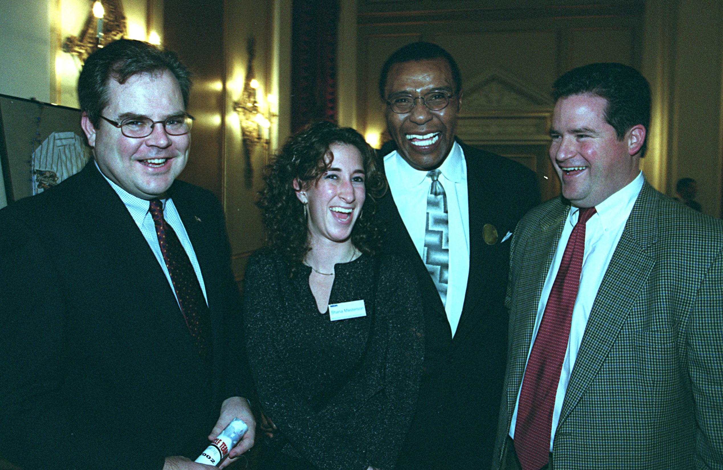 Dan Flynn (right) posed with Steve Colman of Quincy, Shana Masterson of Pawtucket, R.I., and Celtics legend JoJo White at a Muscle Team Boston event in 2002.