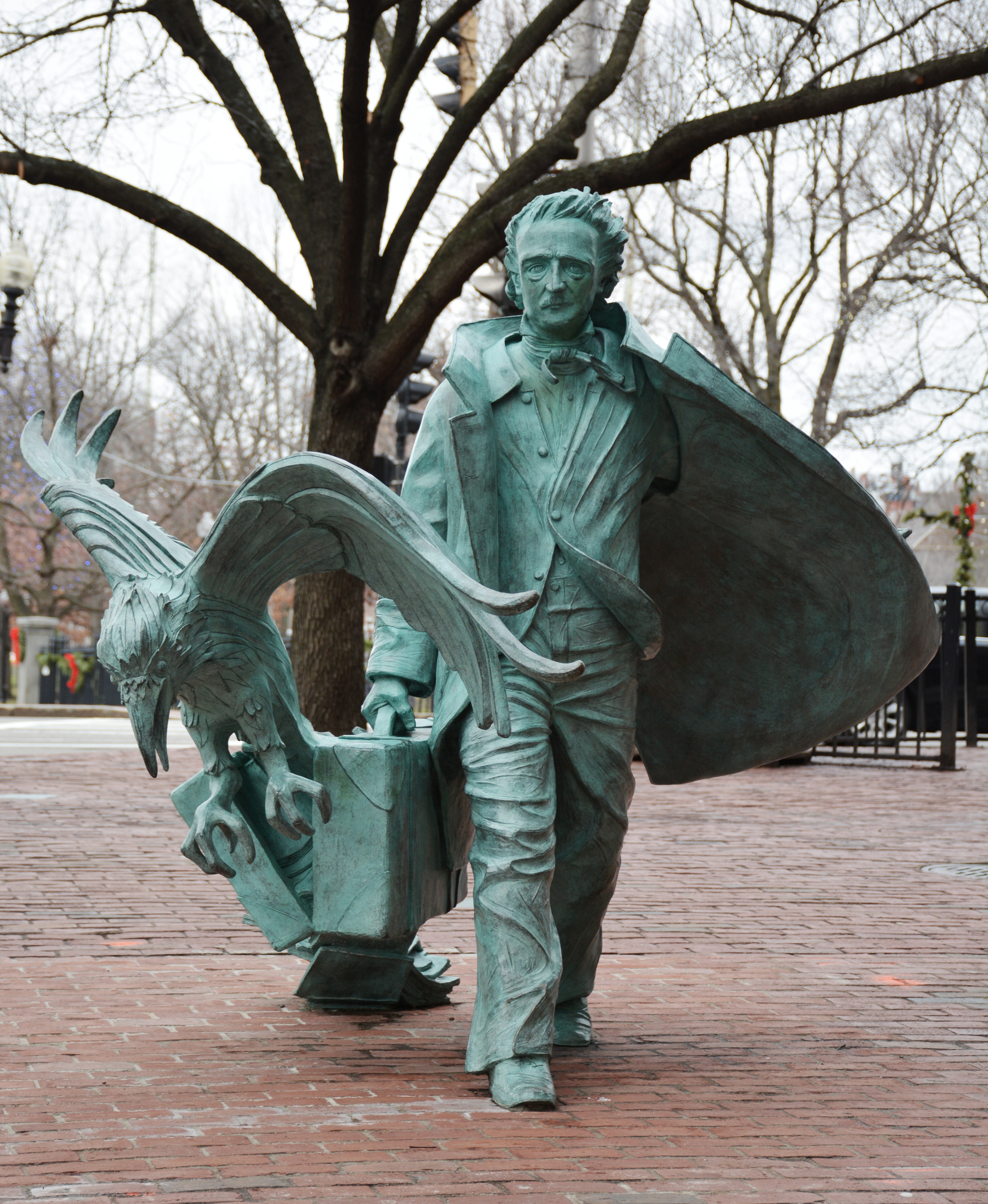 Edgar Allan Poe statue.