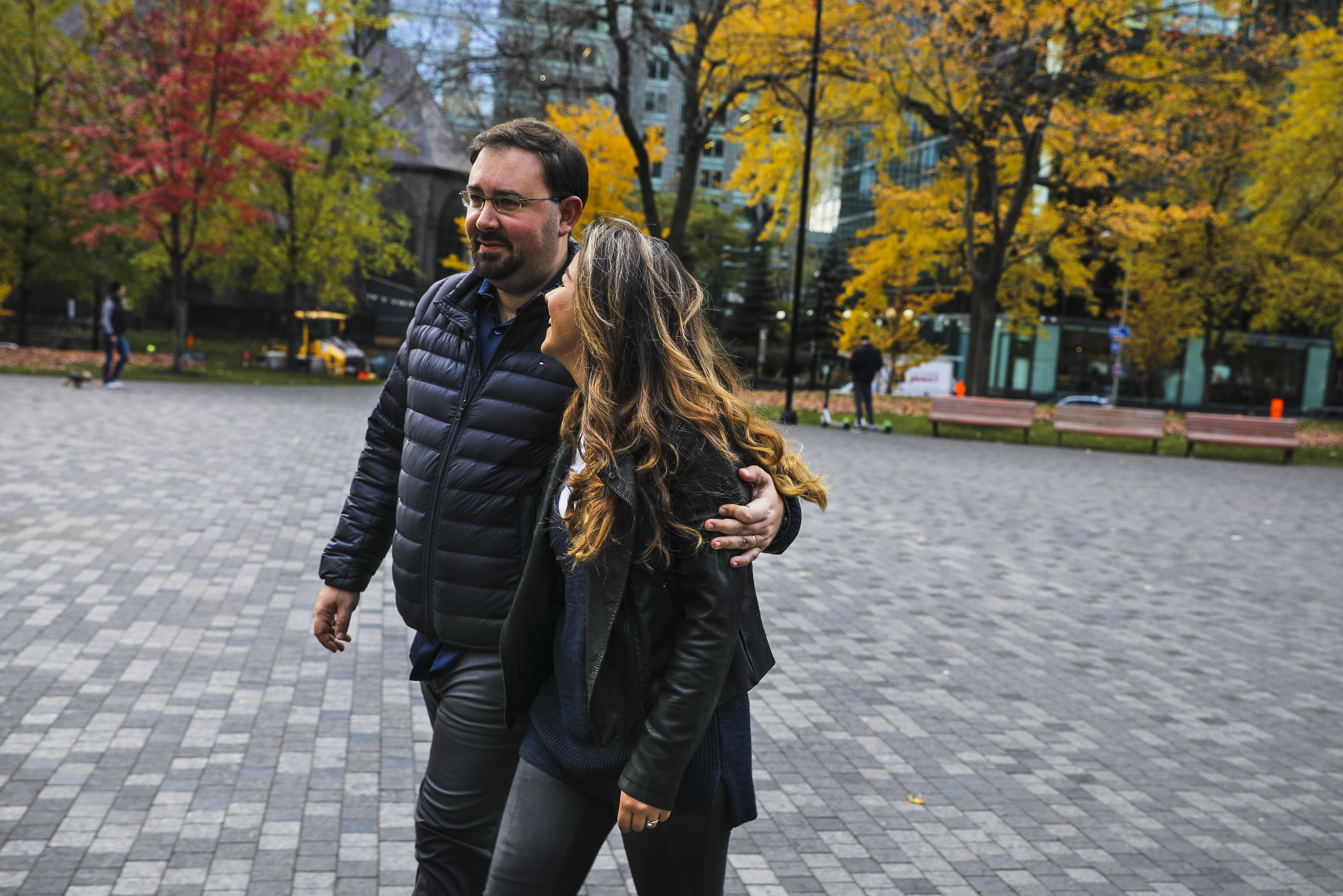 Jason Mohaghegh and Ghazal Zamani enjoyed a stroll through downtown Montreal in late October.
