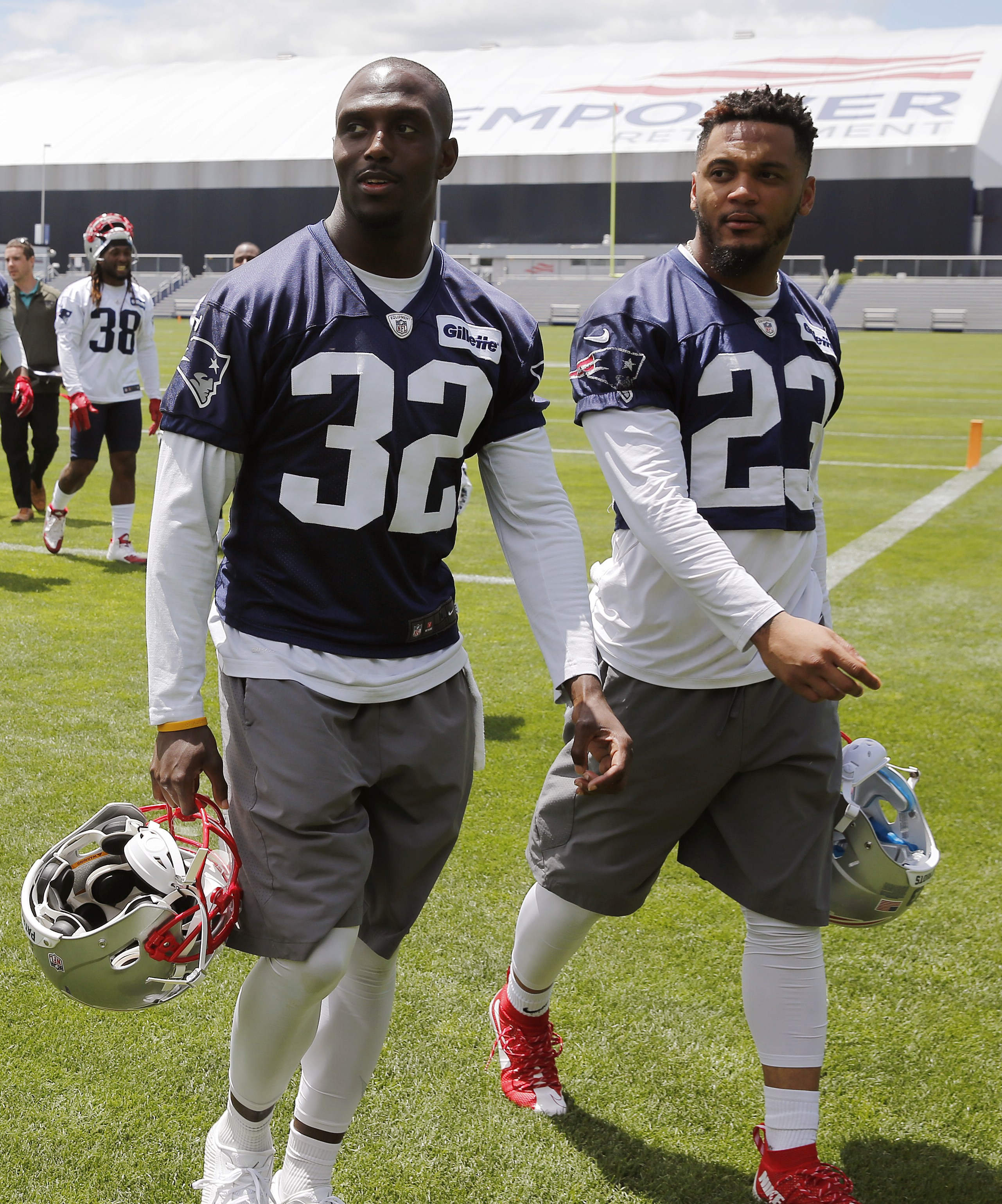 Devin McCourty (left) and Patrick Chung provide the Patriots leadership in addition to strong safety play.
