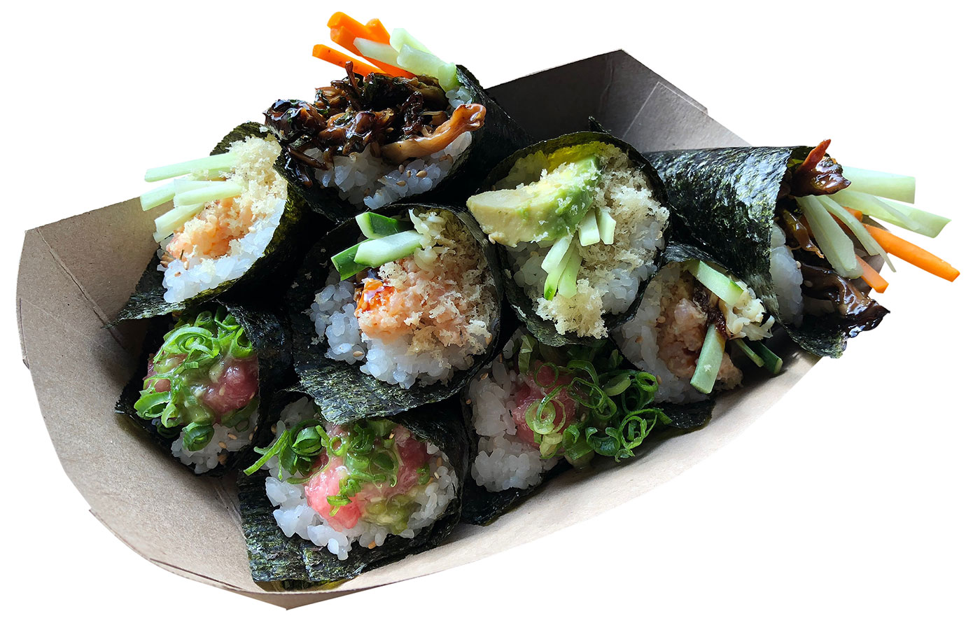 Crave-worthy hand rolls from Mr. Tuna.