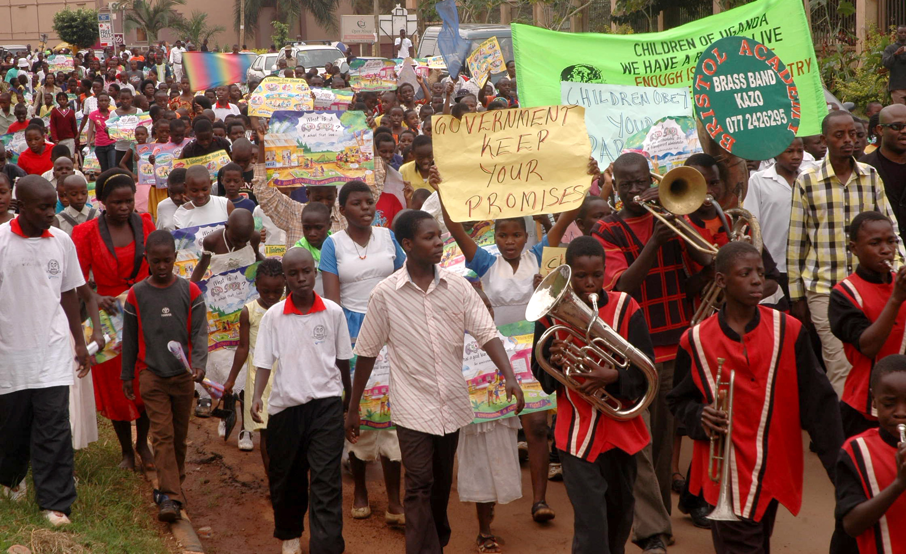 Children marched against homosexuality in Uganda’s capital city of Kampala.