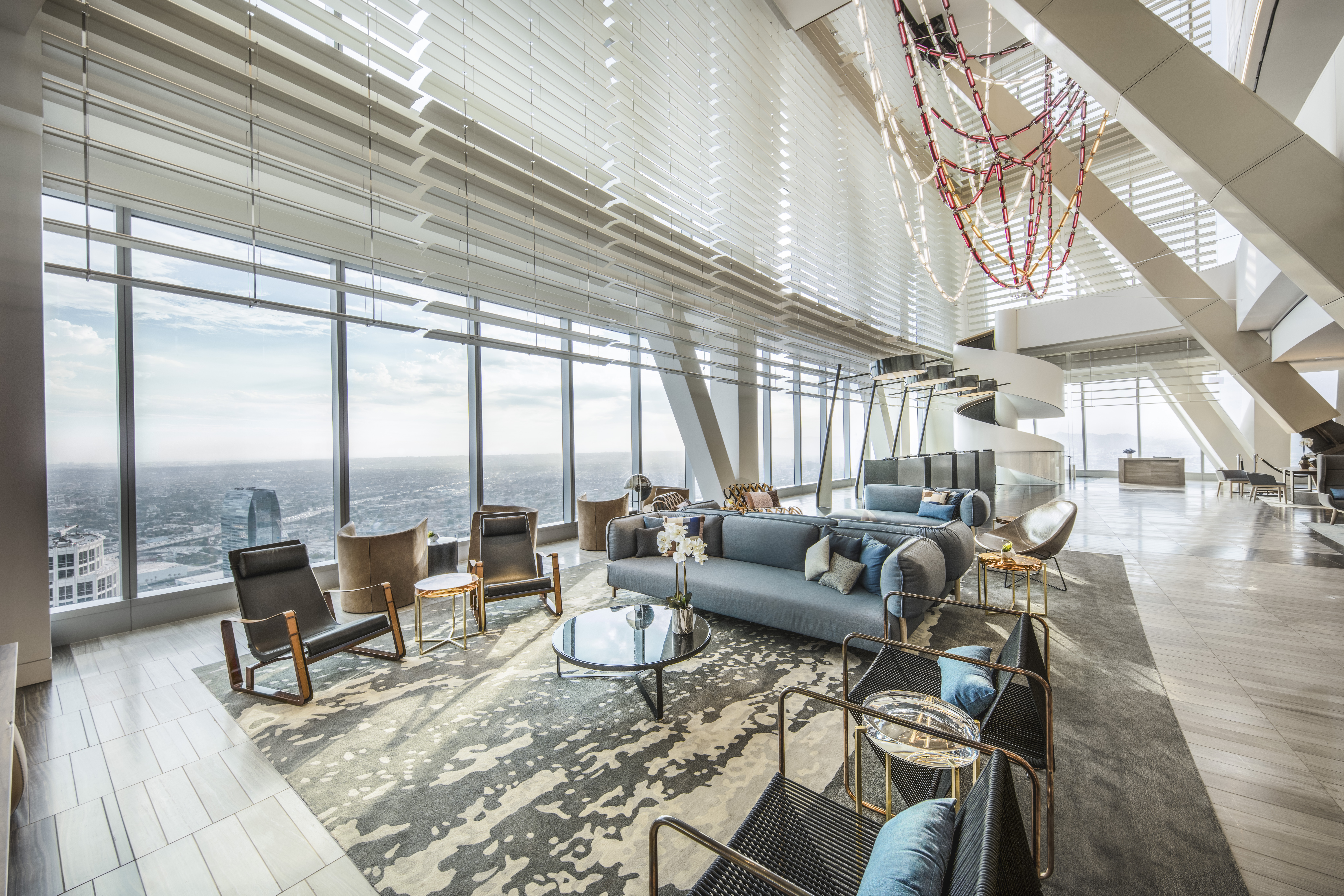 The Sky Lobby on the 70th floor.