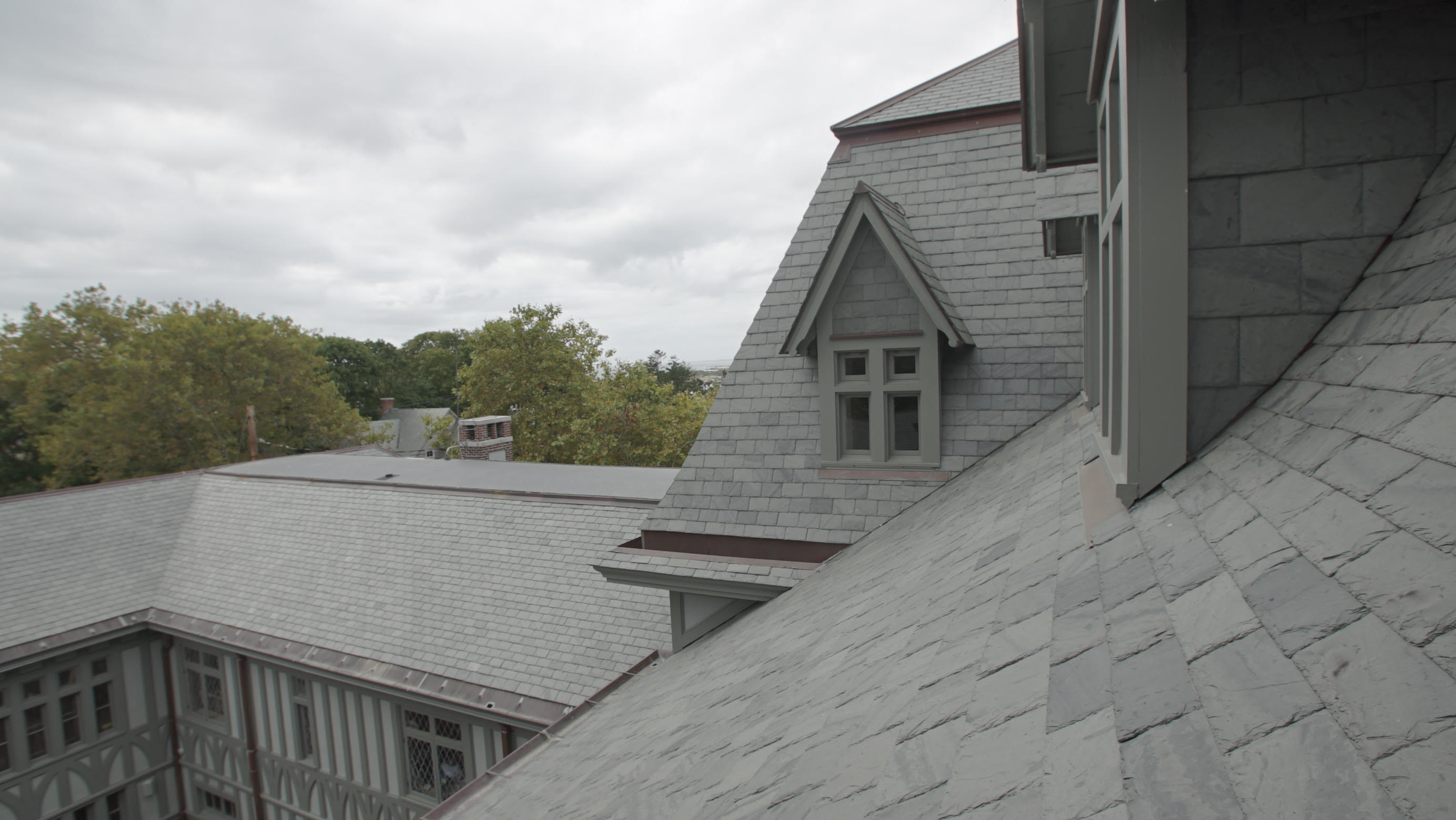 The new roof of Belcourt of Newport.