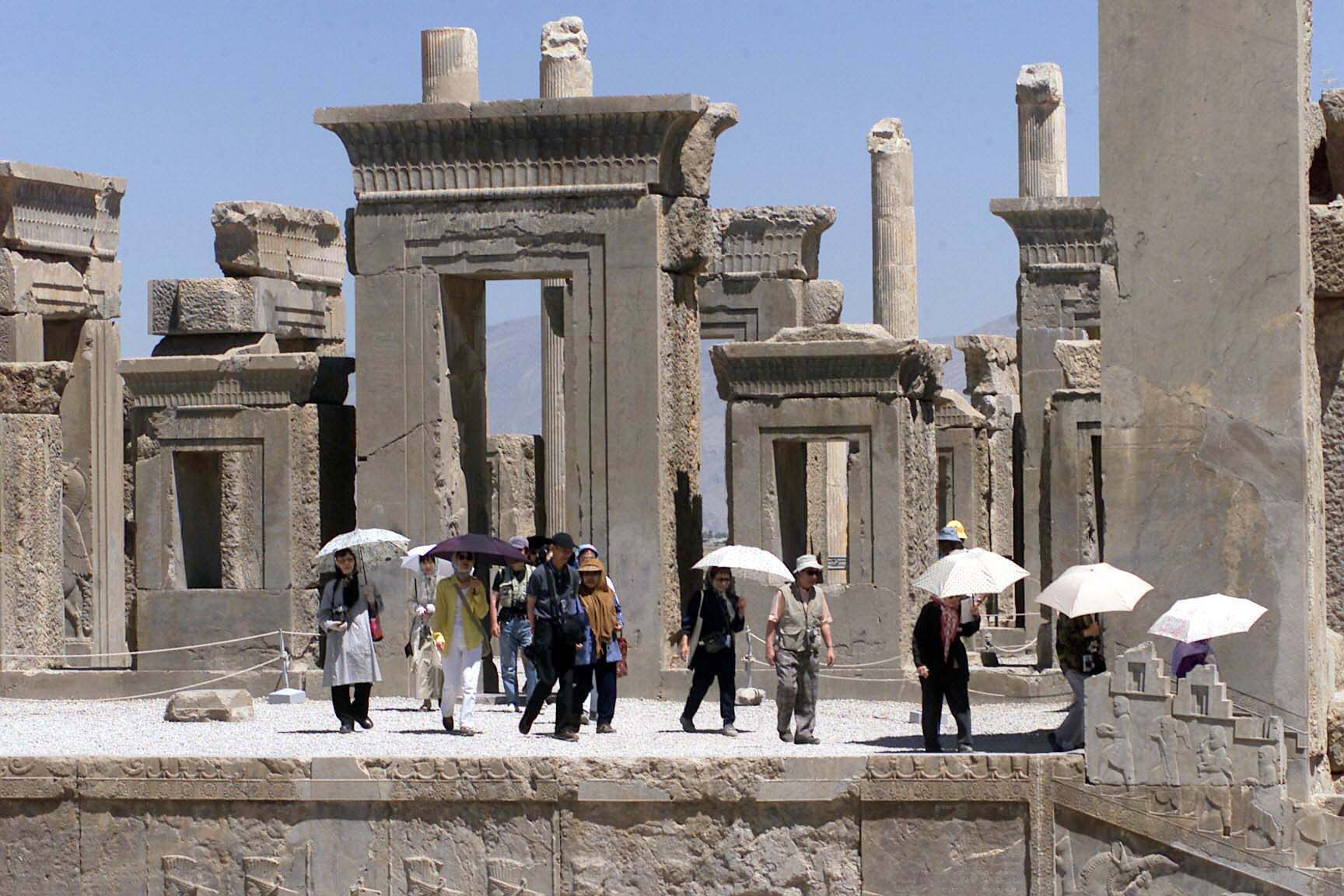 The ruins of Persepolis, the capital of the Achaemenid Empire later conquered by Alexander the Great.