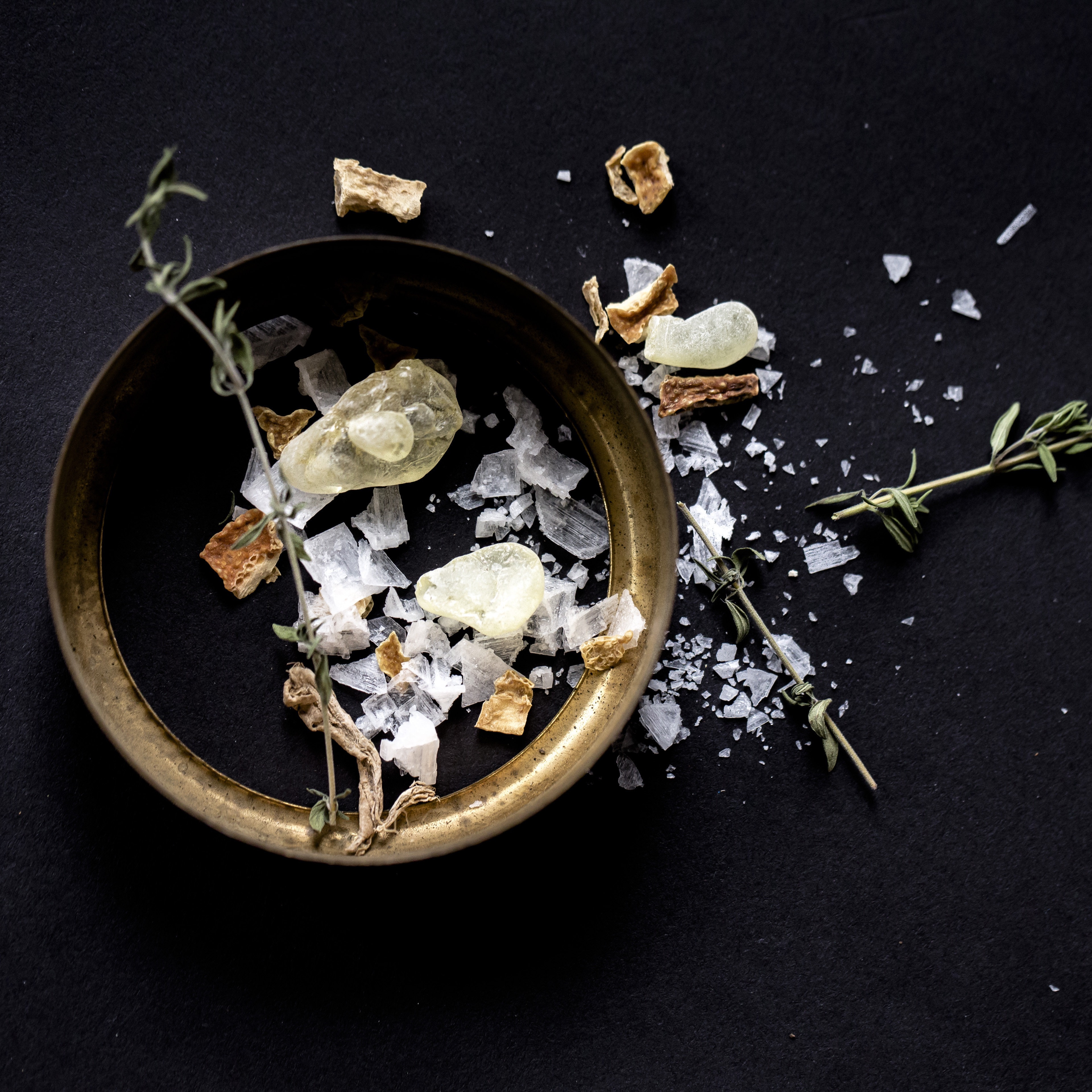 Ingredients for the Aegean salt mix sold by Curio Spice Co.