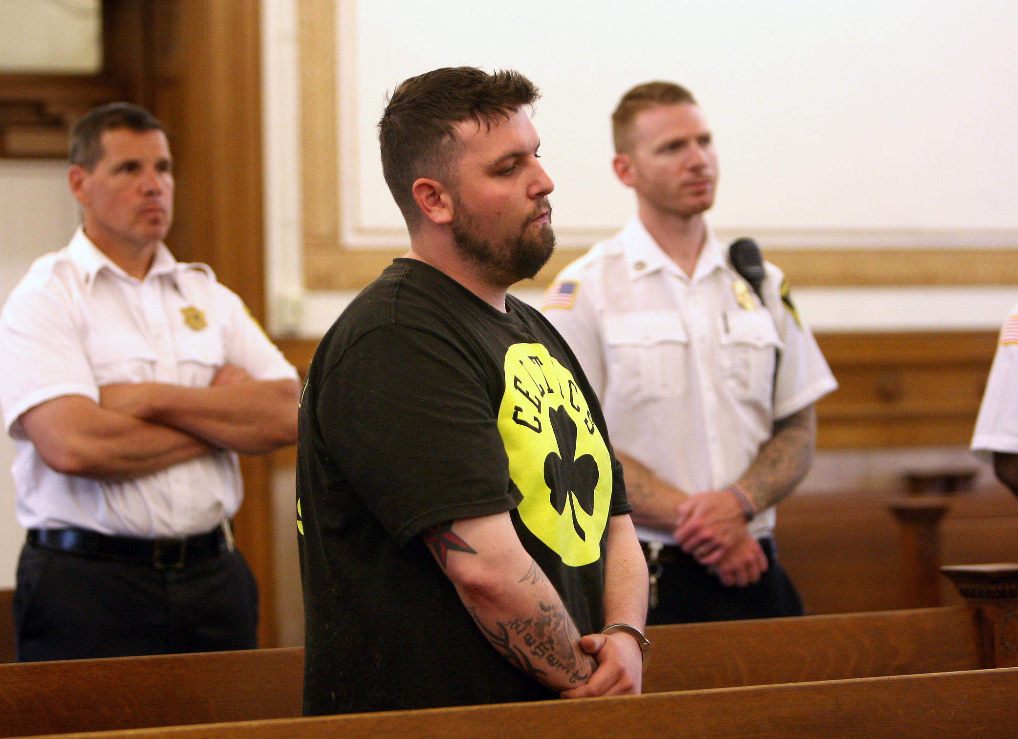 Nicholas Zemeitus was arraigned on extortion charges in Norfolk Superior Court in Dedham.