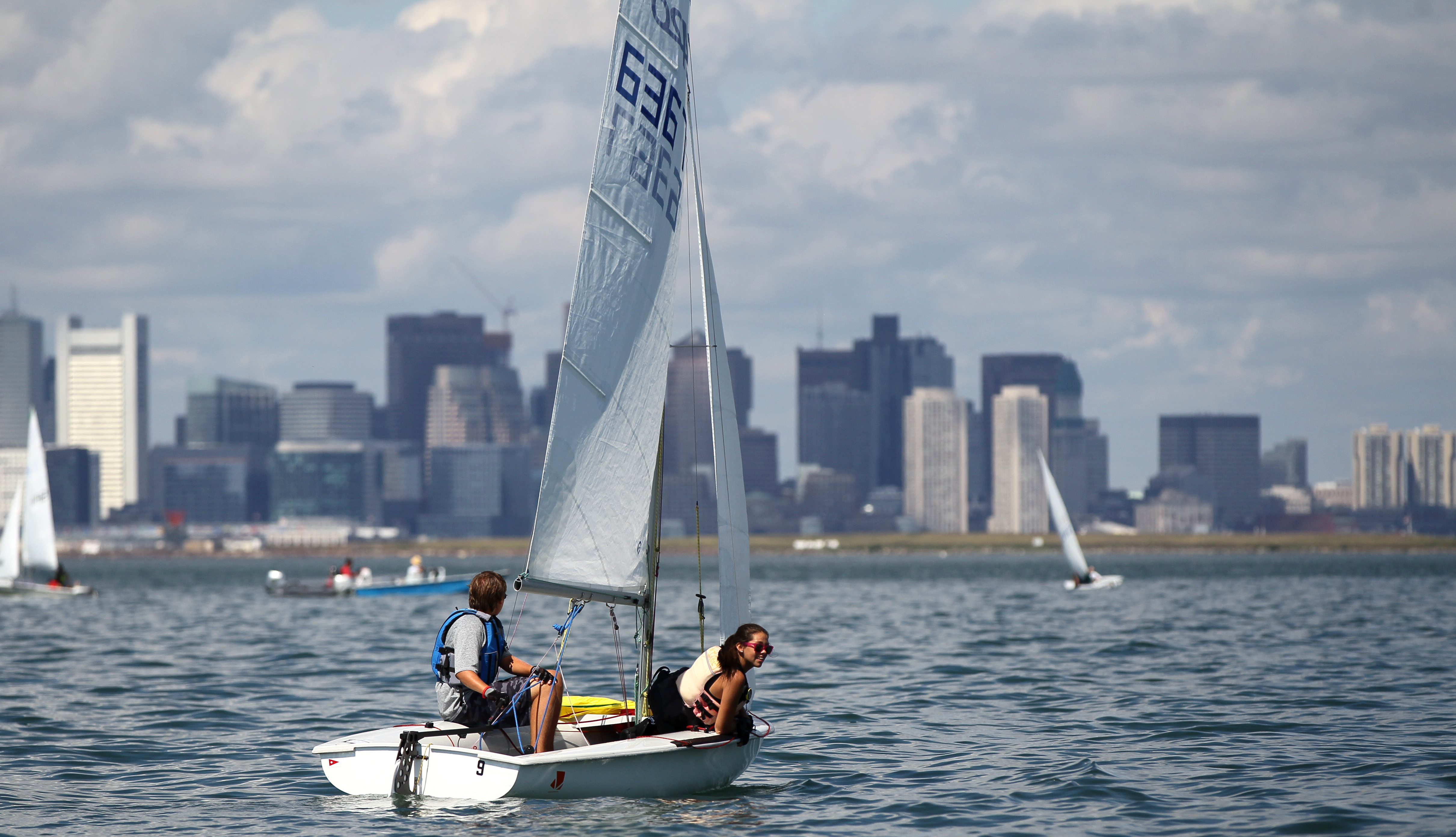 Competitors took part in a sailing festival on the harbor in August 2015.