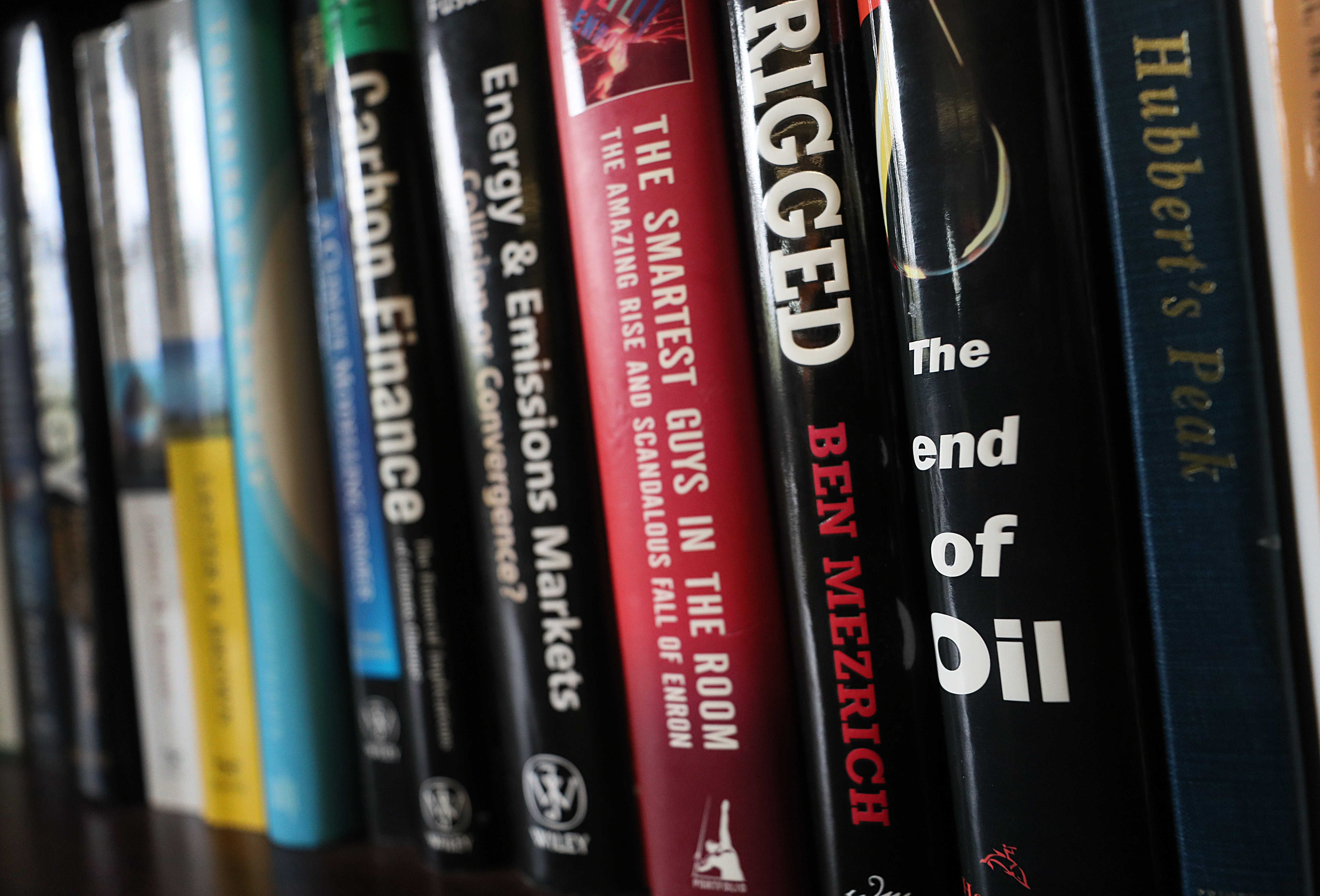 Hynes encourages his employees to borrow his books about the energy industry that XL is built around.