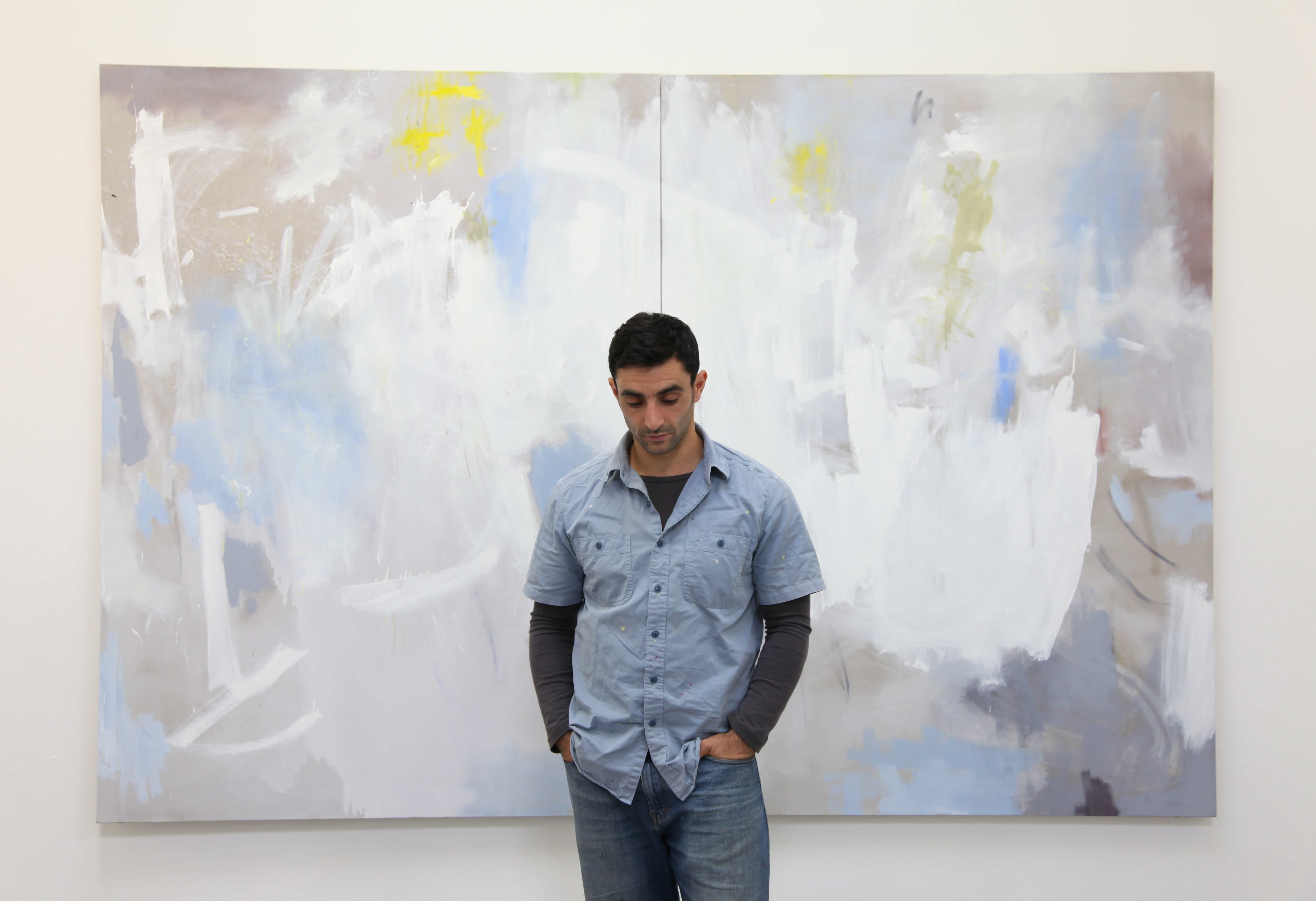 Richard Hearns with his painting “Ovid.”