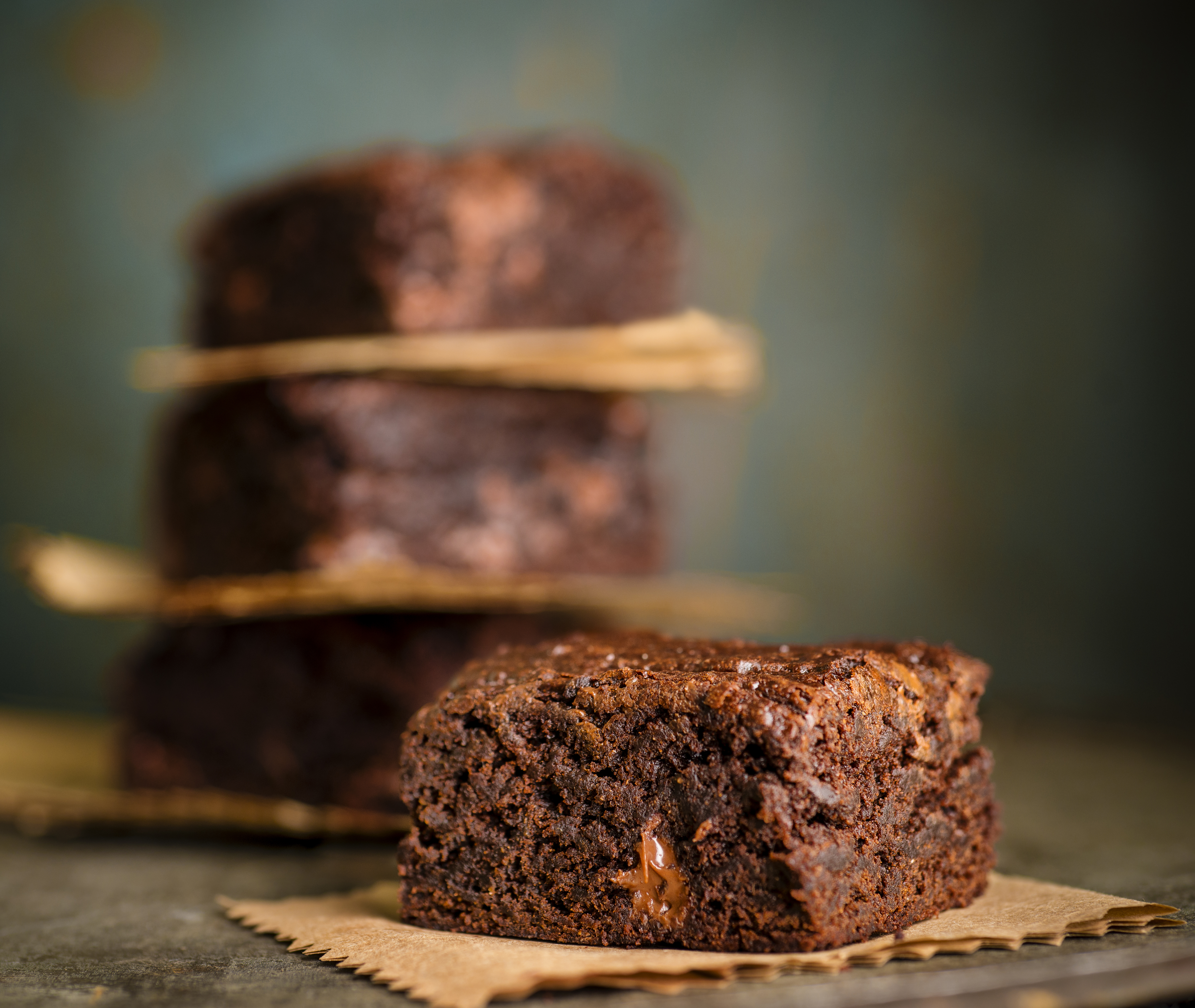 Gluten-free fudgy double-chocolate brownies.