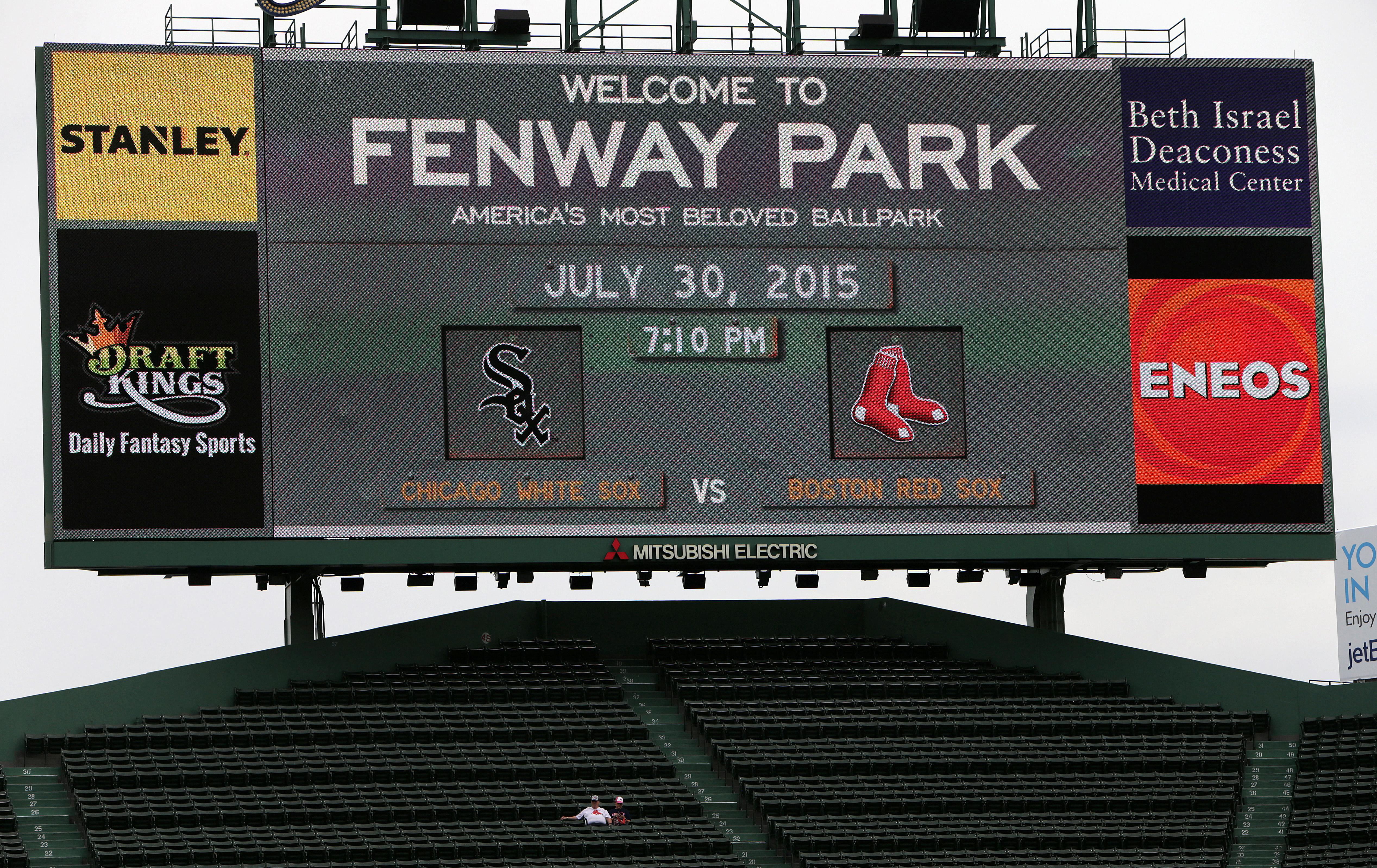A DraftKings advertisement was featured on the Fenway Park scoreboard in late July.