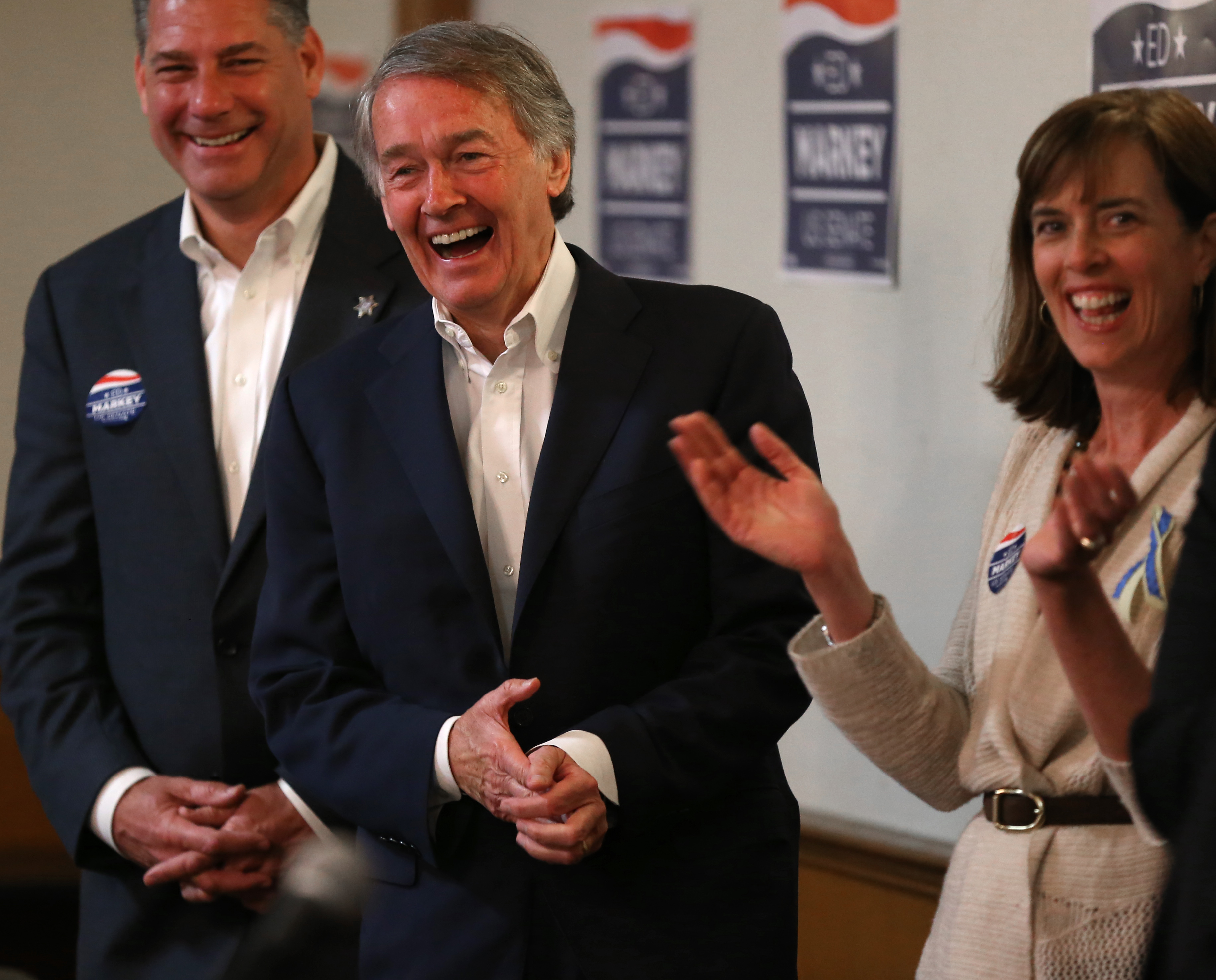 Middlesex County Sheriff Peter Koutoujian (from left), then-Congressman Edward Markey, and State Senator Katherine Clark attended an April campaign event in Arlington during the special election. Markey went on to win the seat vacated by John Kerry when he became Secretary of State.