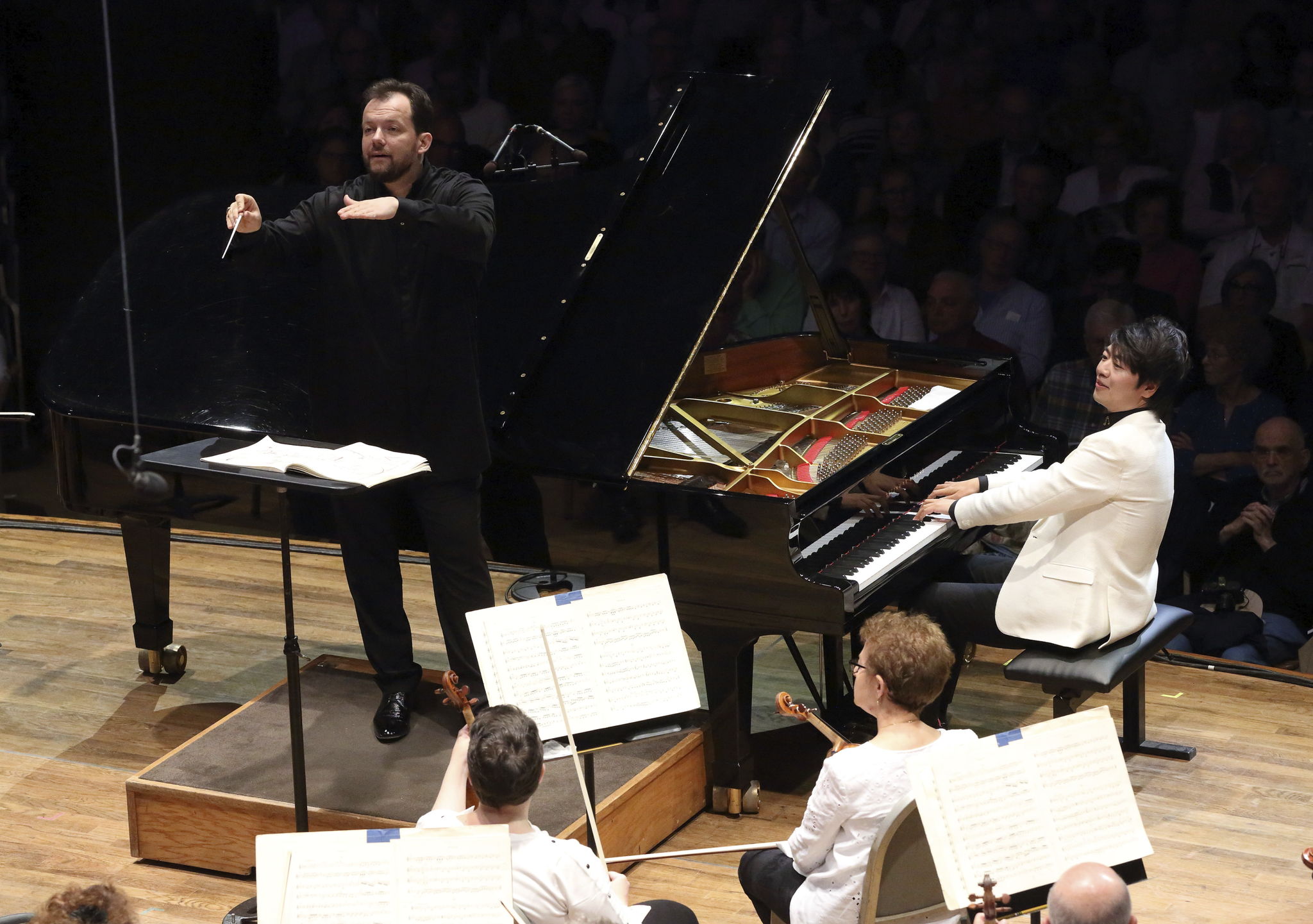 Andris Nelsons led pianist Lang Lang and the BSO at Tanglewood Friday.