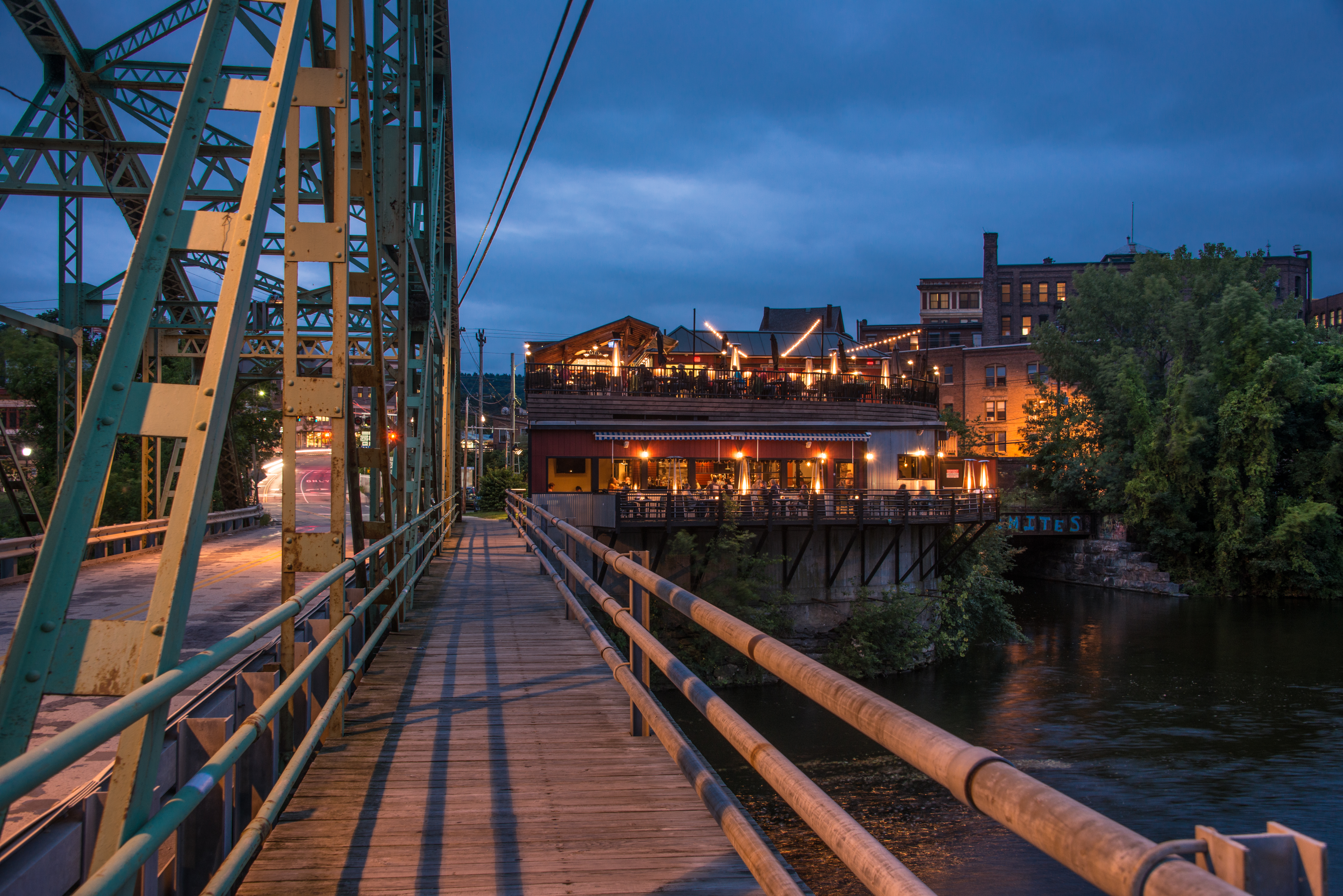The Whetstone Station Restaurant and Brewery on the Vermont end of the Hinsdale Bridge.