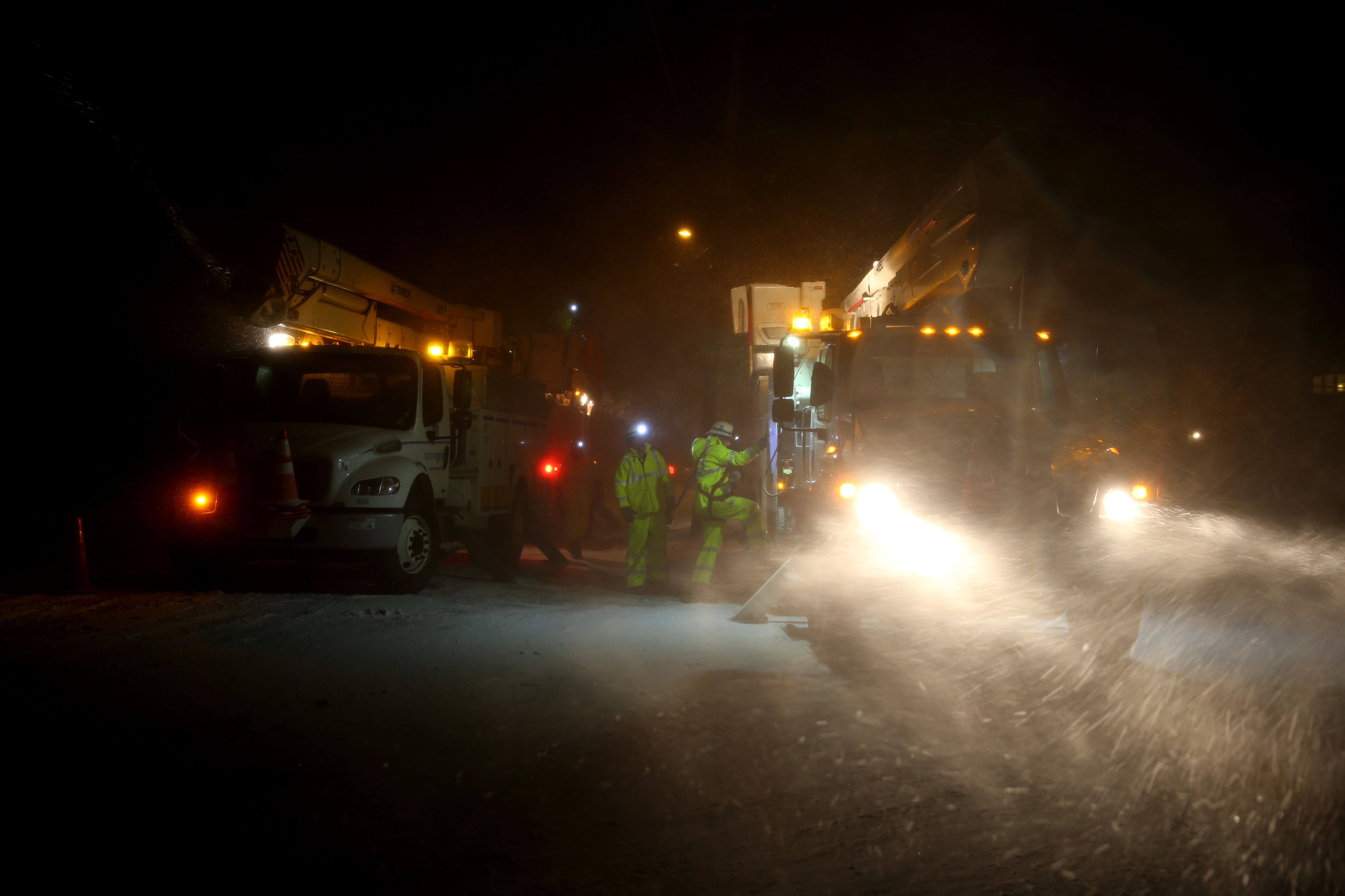 National Grid workers cut the power to the Cedar Point section of Scituate because of safety issues stemming from the storm. Residents in that area were aware the outage would result.