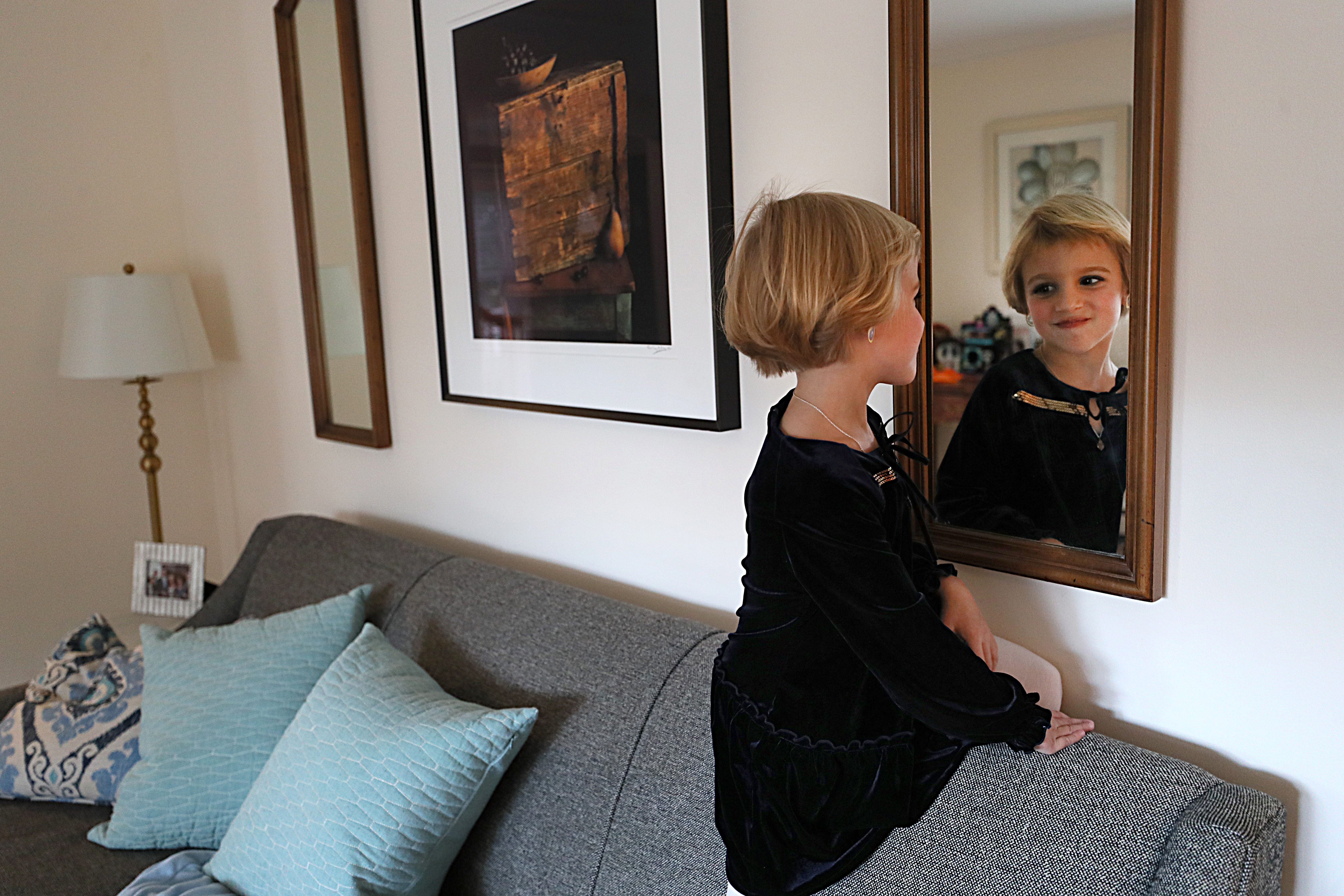 Michaela d’Hemecourt, 5, began declaring herself a girl before she turned 4. Her parents said their primary focus is making her feel accepted while she’s still young.